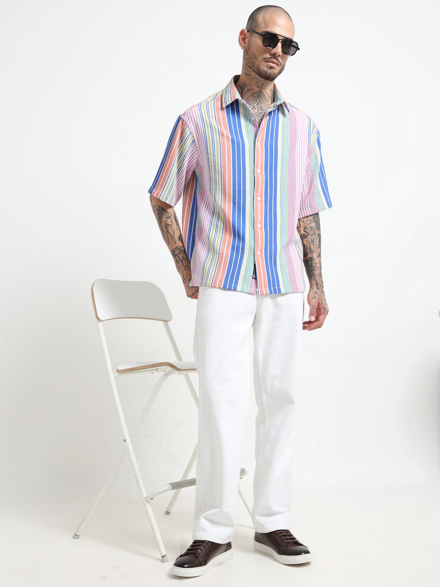 Textured Summer Shirt - Multi Coloured