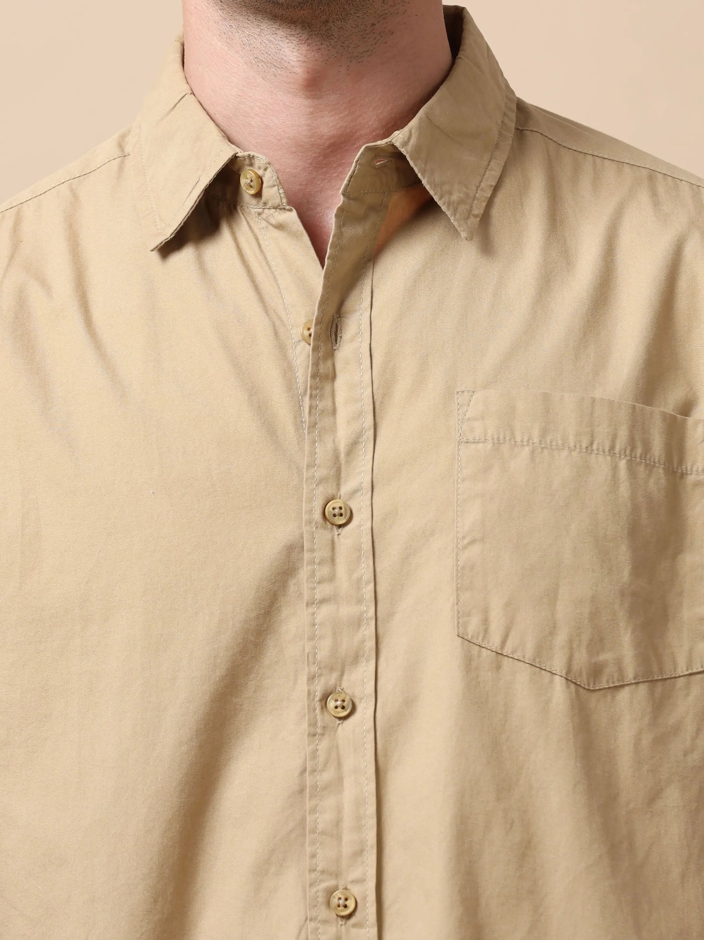 Essential Classic Cotton Shirt - Khaki