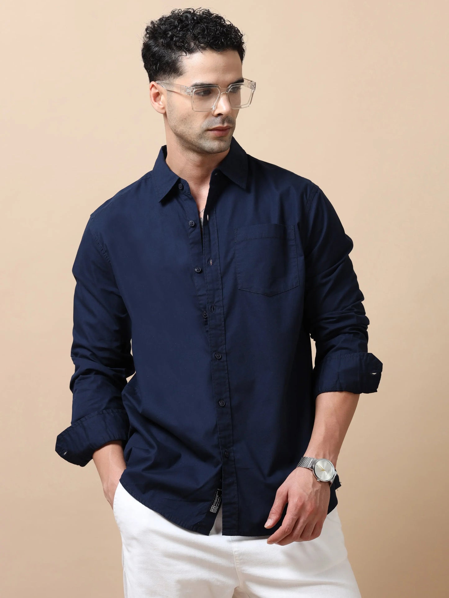 Essential Classic Cotton Shirt - Dark Blue