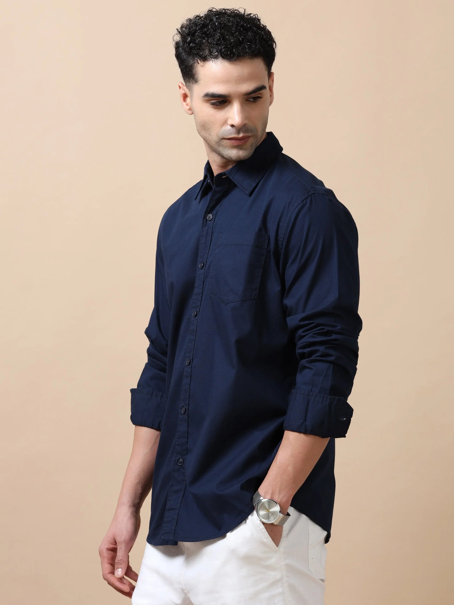 Essential Classic Cotton Shirt - Dark Blue