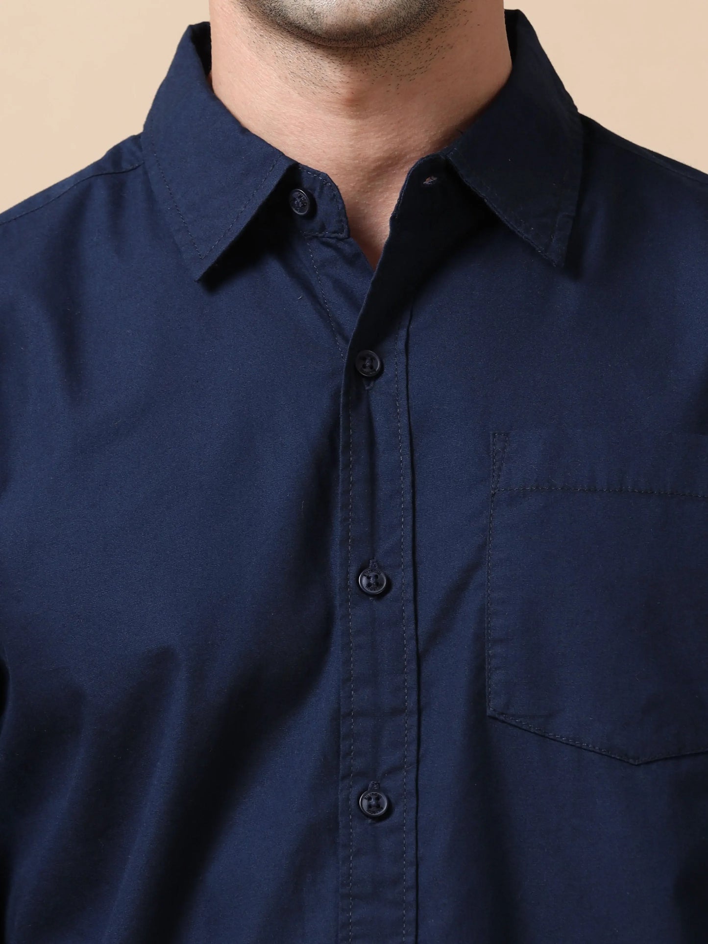 Essential Classic Cotton Shirt - Dark Blue