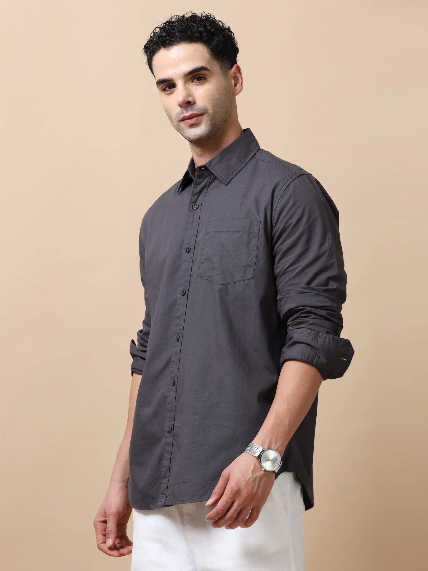 Essential Classic Cotton Shirt - Dark Grey