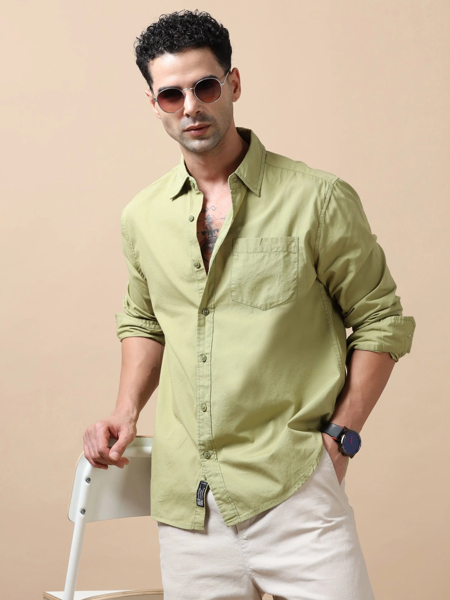 Essential Classic Cotton Shirt - Light Green