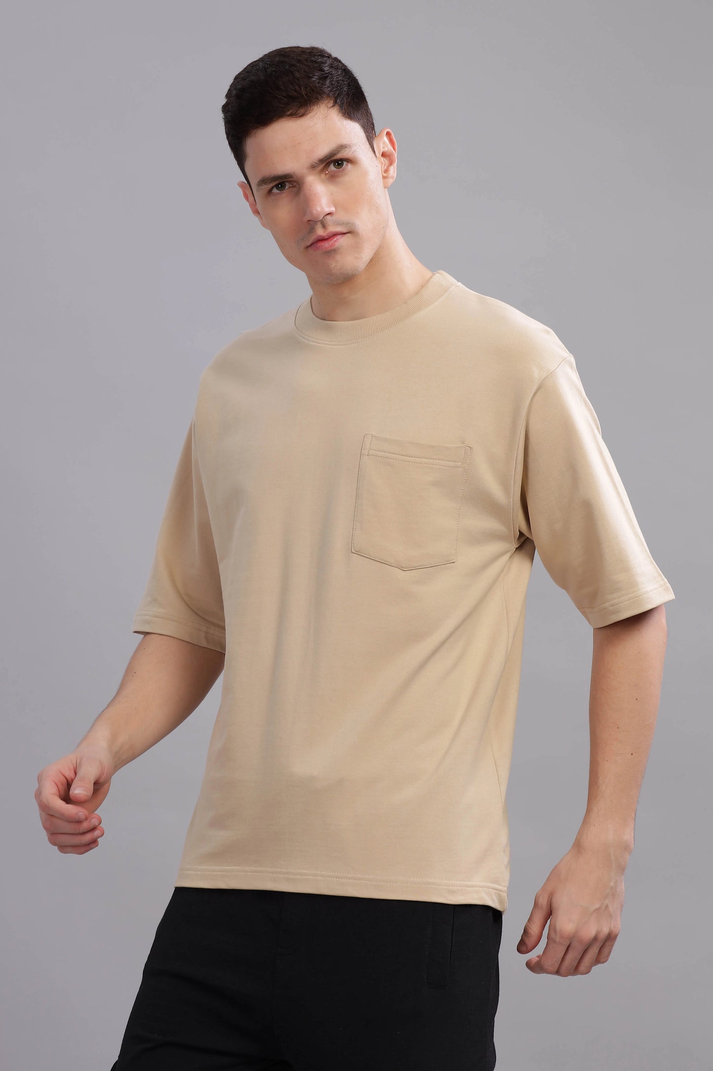 Oversized Essential Tee - Solid Beige