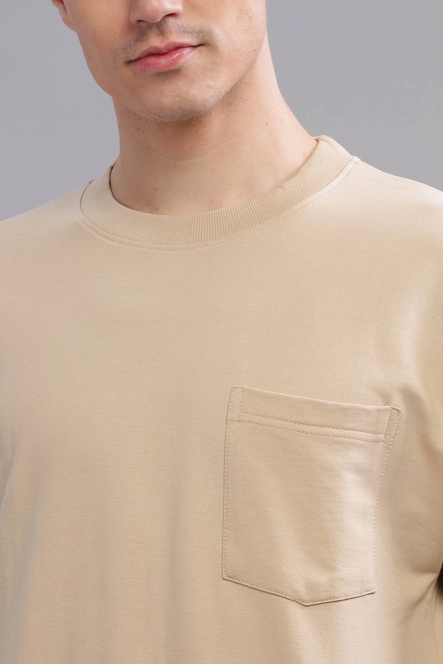 Oversized Essential Tee - Solid Beige