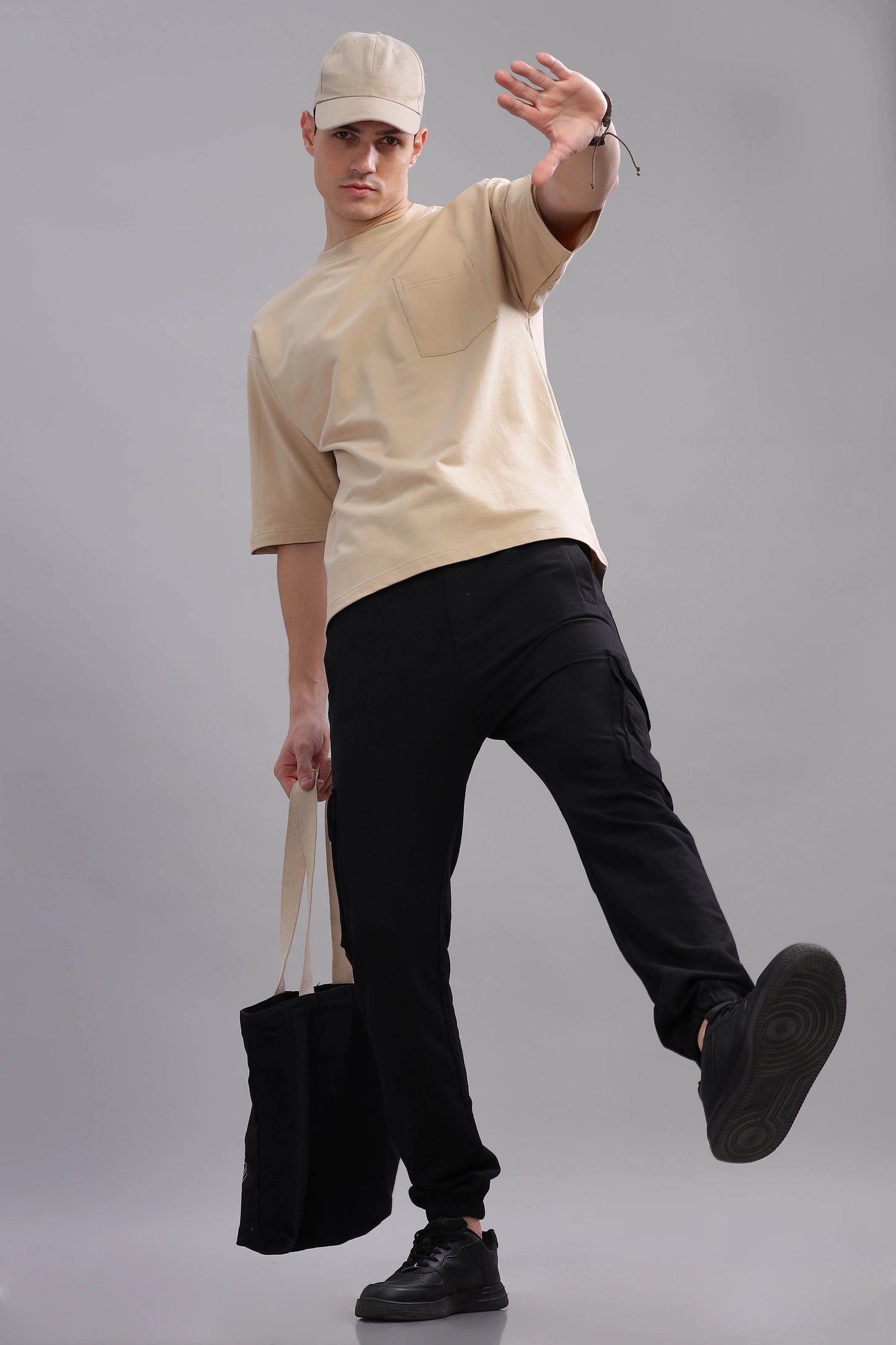 Oversized Essential Tee - Solid Beige