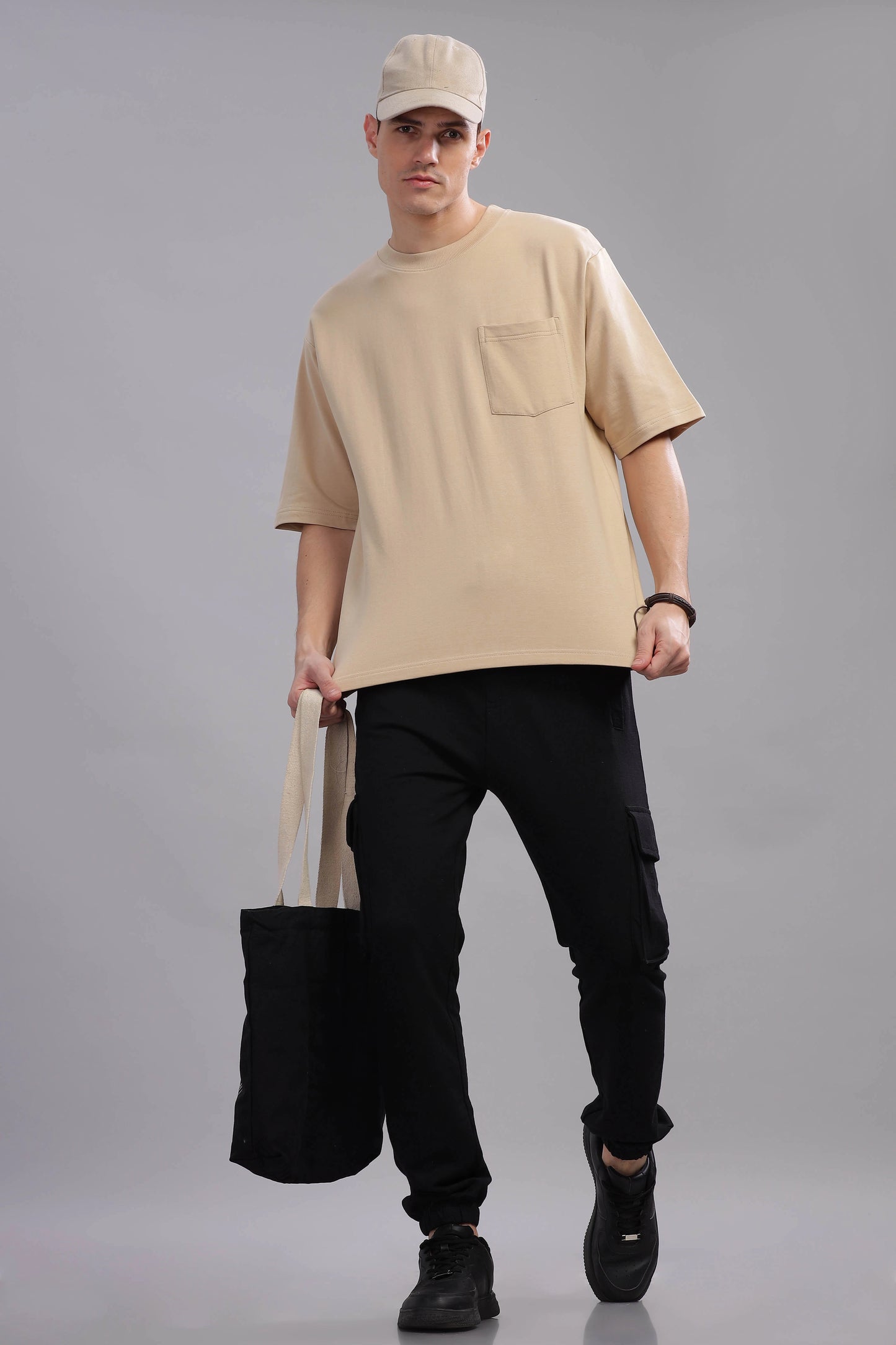 Oversized Essential Tee - Solid Beige