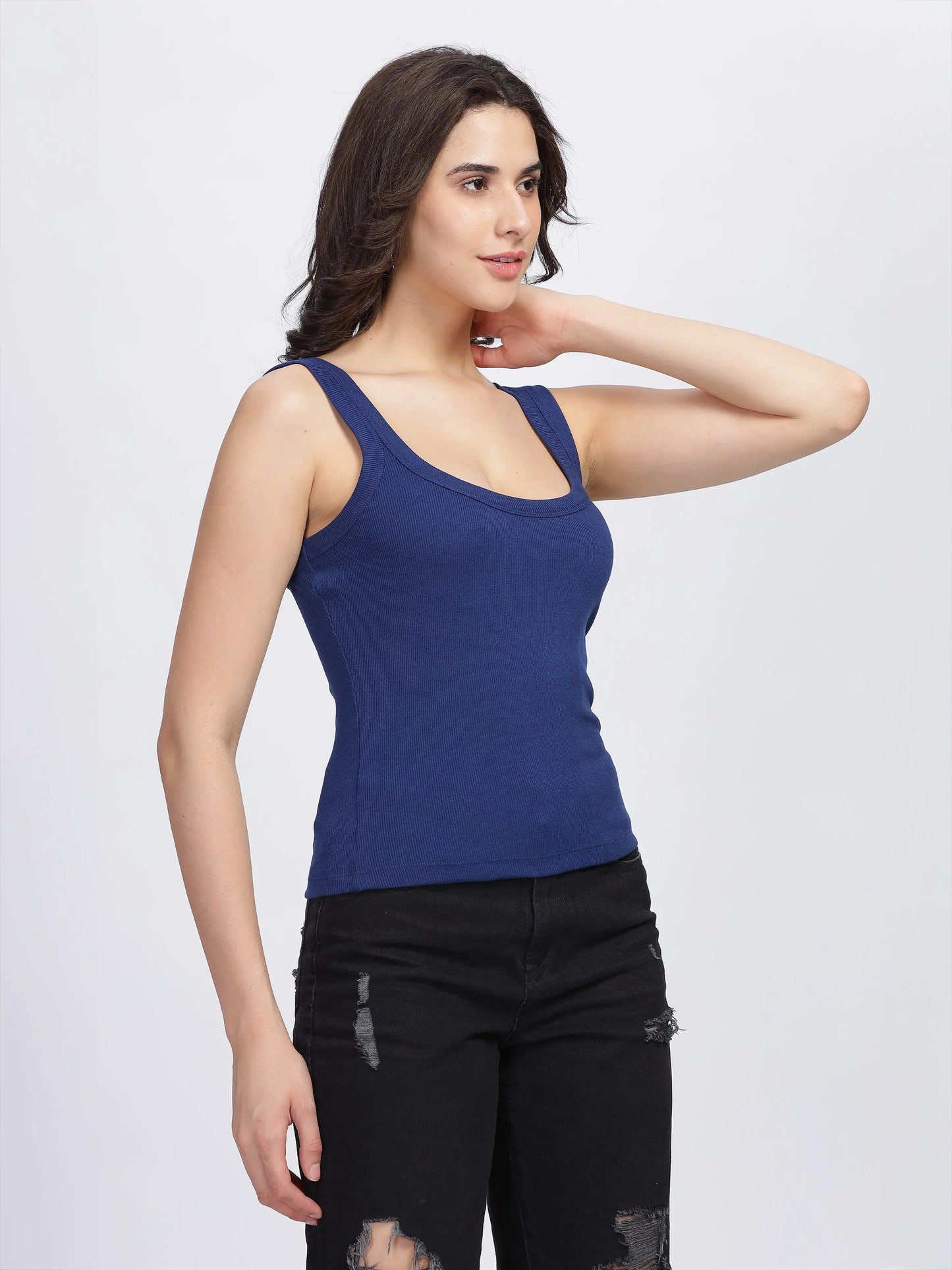 Women Vest Crop Top - Daylight Blue