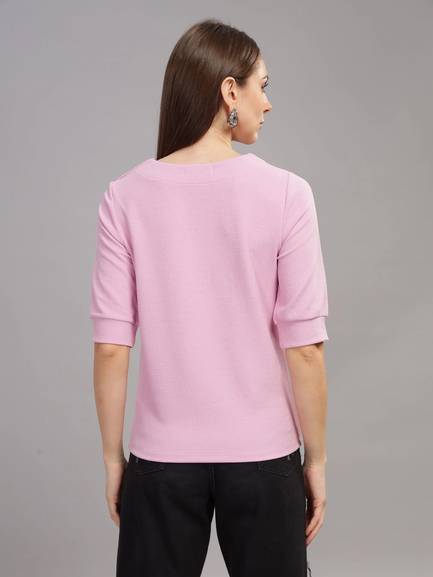 Women Regular Puff Sleeve Top - Dusty Rose