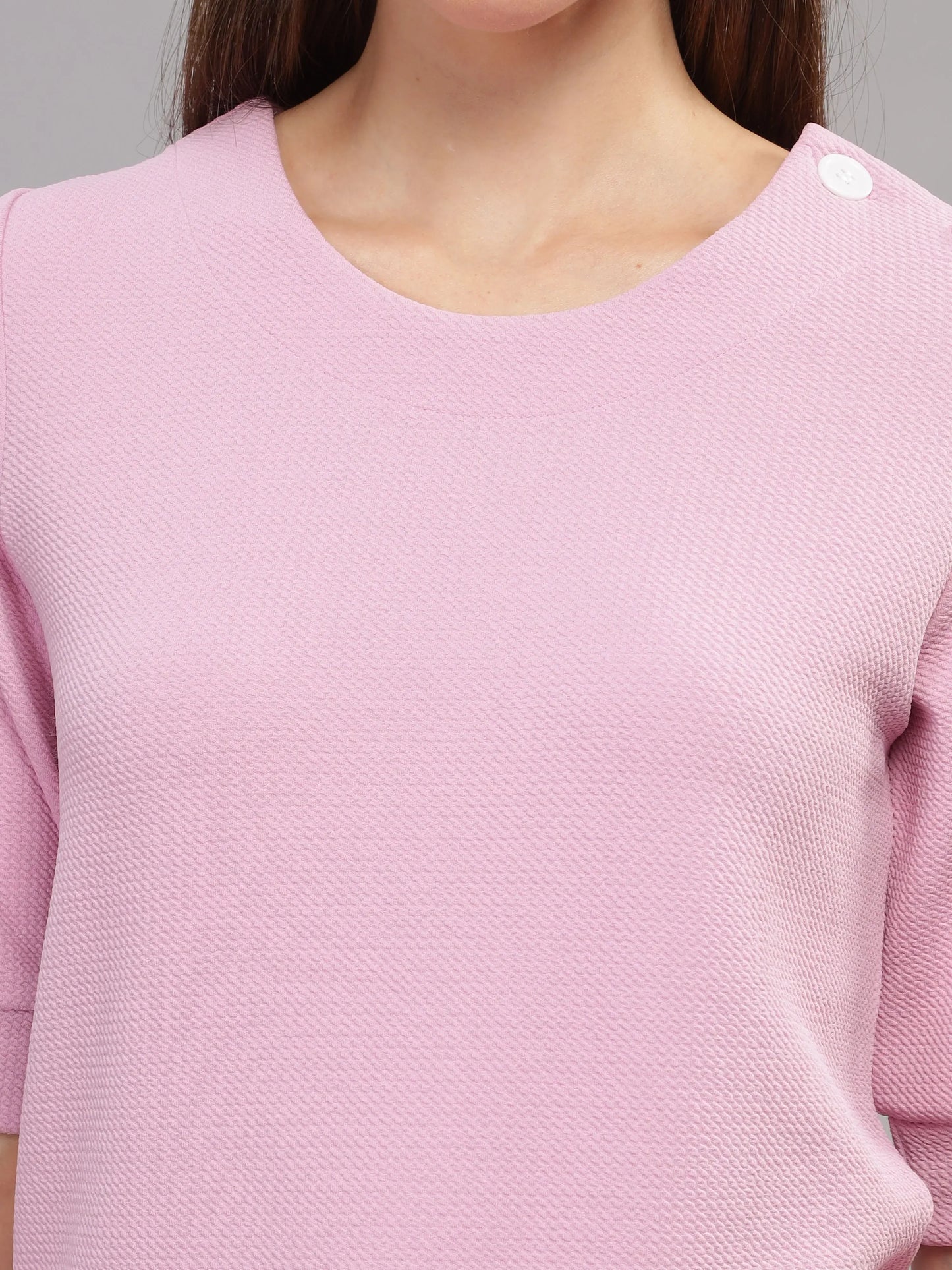 Women Regular Puff Sleeve Top - Dusty Rose