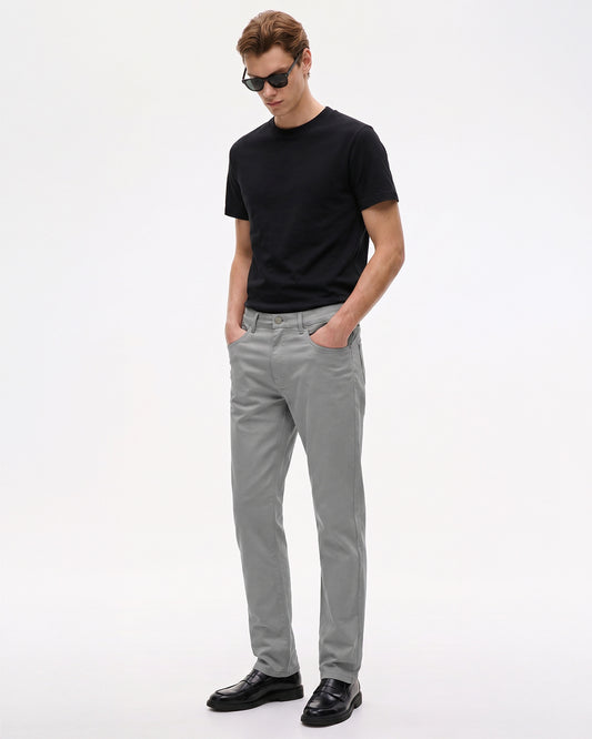SILISOUL Men's Grey Regular Fit Solid Trousers