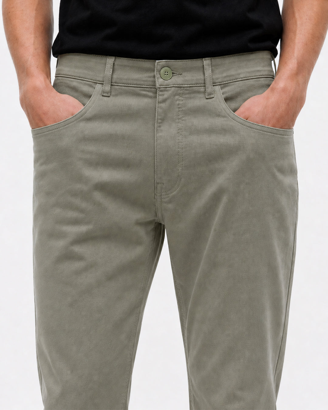 SILISOUL Men's Sage Regular Fit Solid Trousers