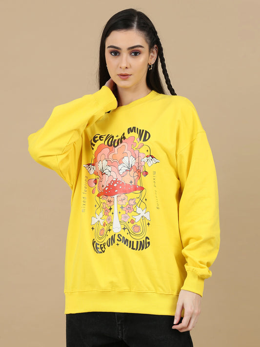 Street Aura Oversized Sweatshirt - Free Your Mind