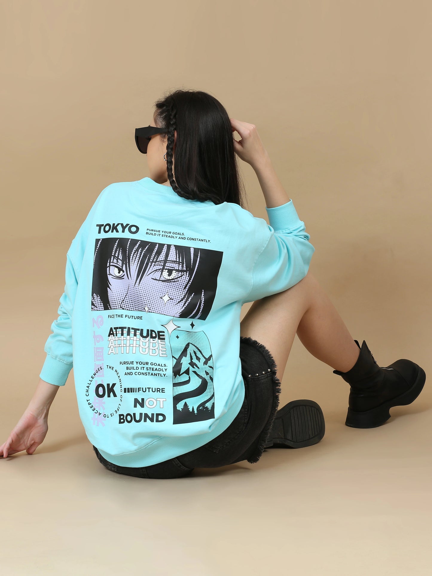 Street Aura Oversized Sweatshirt - Tokyo