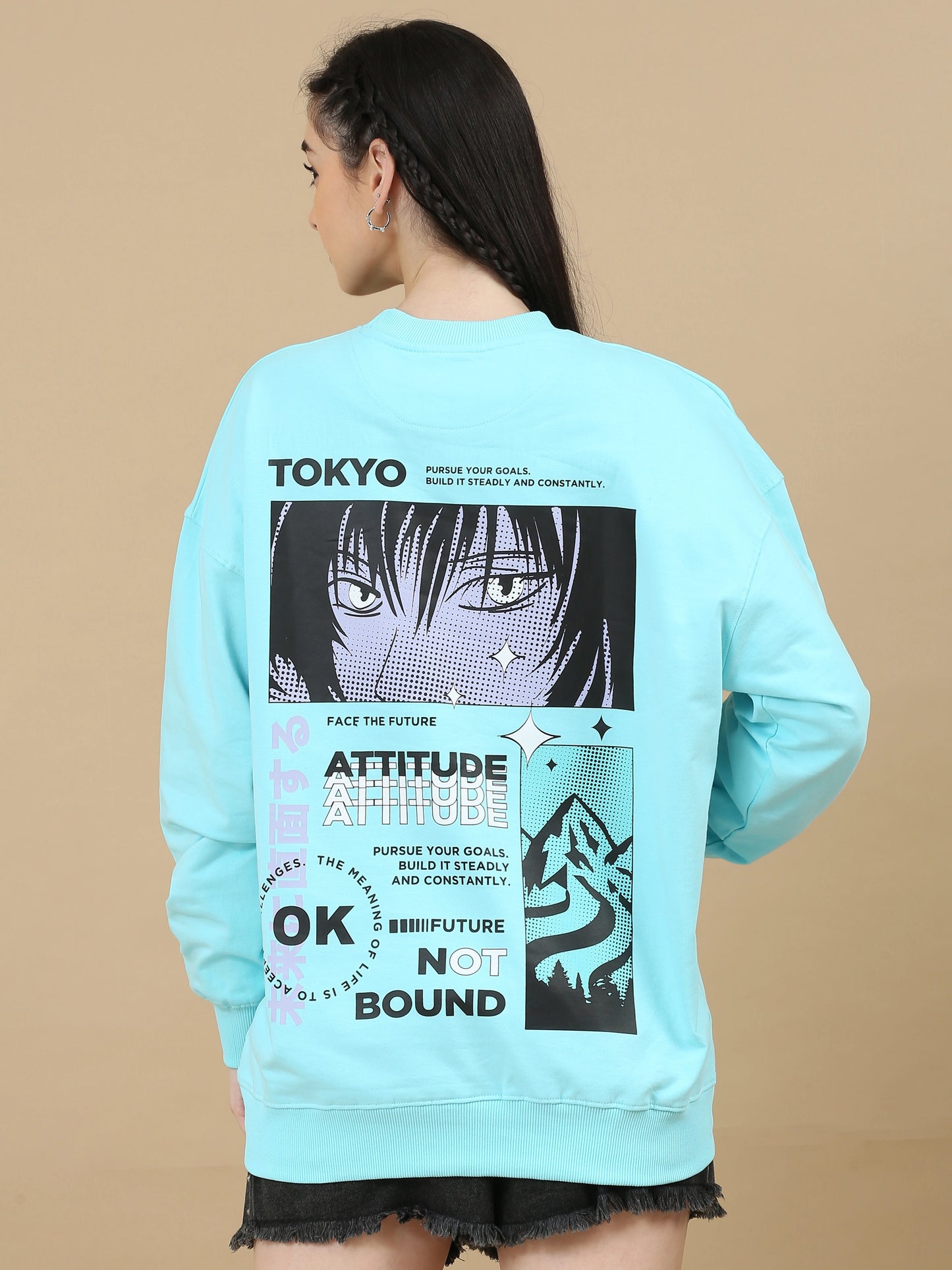 Street Aura Oversized Sweatshirt - Tokyo
