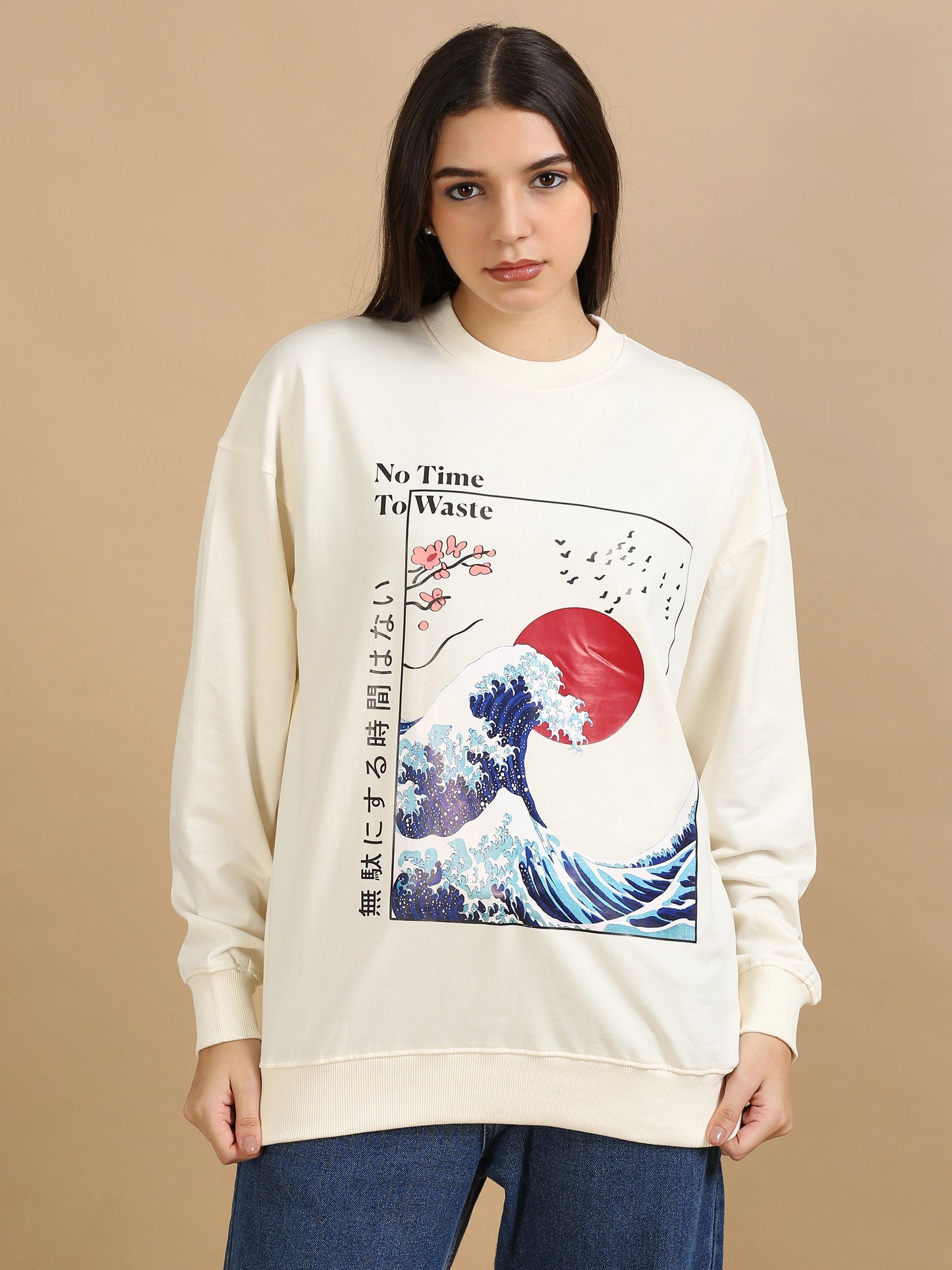 Street Aura Oversized Sweatshirt - No Time To Waste