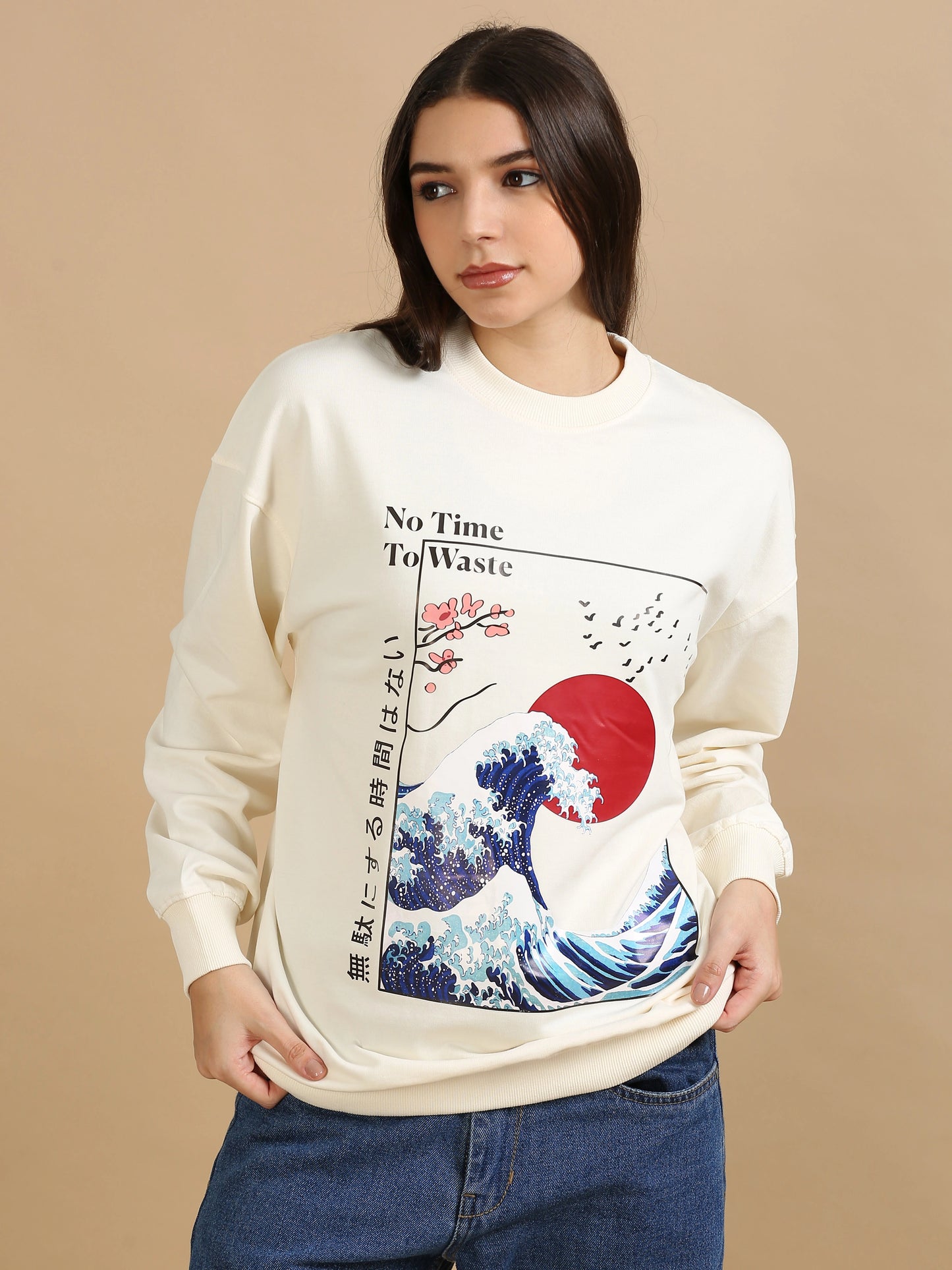 Street Aura Oversized Sweatshirt - No Time To Waste
