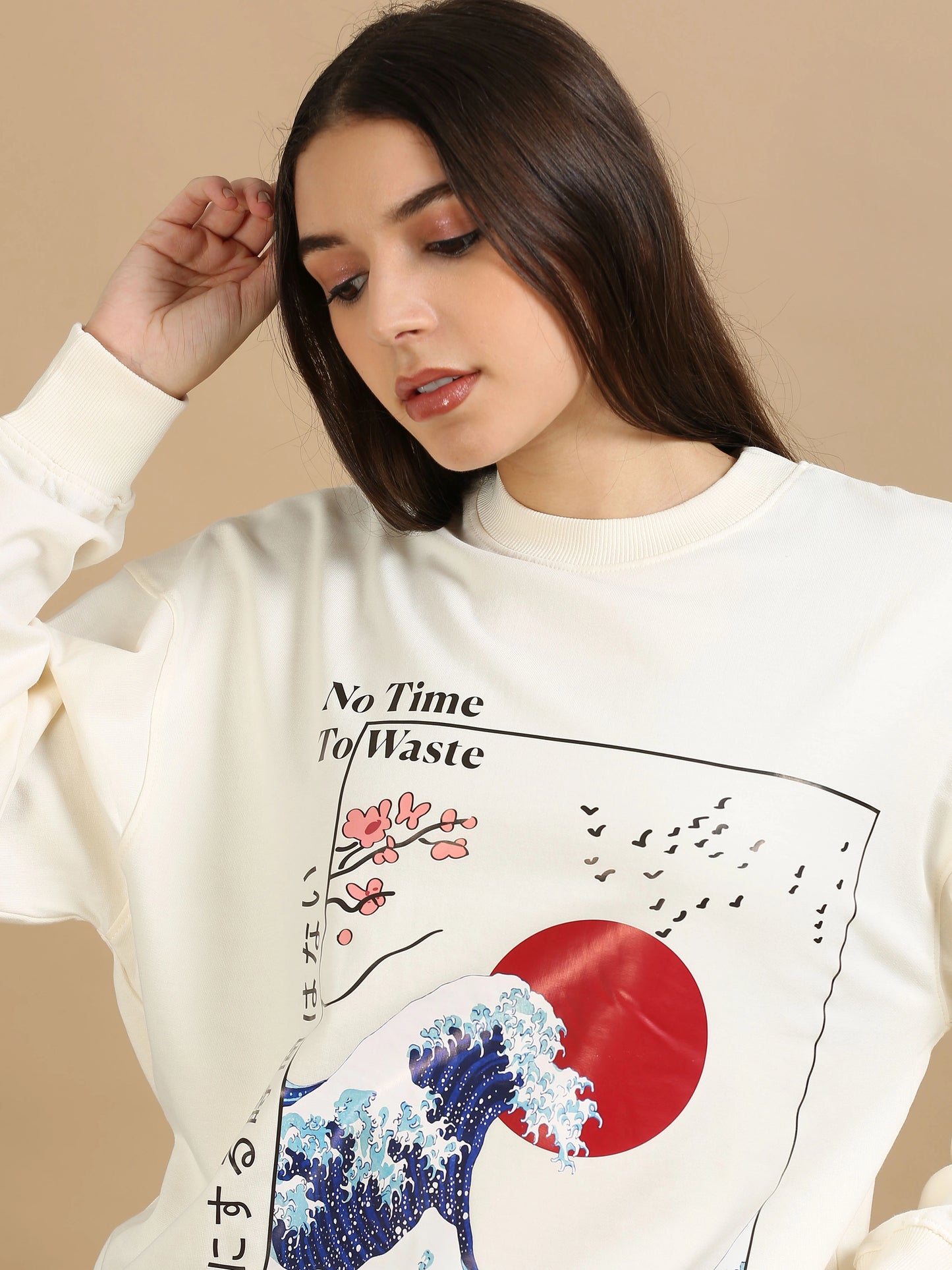 Street Aura Oversized Sweatshirt - No Time To Waste