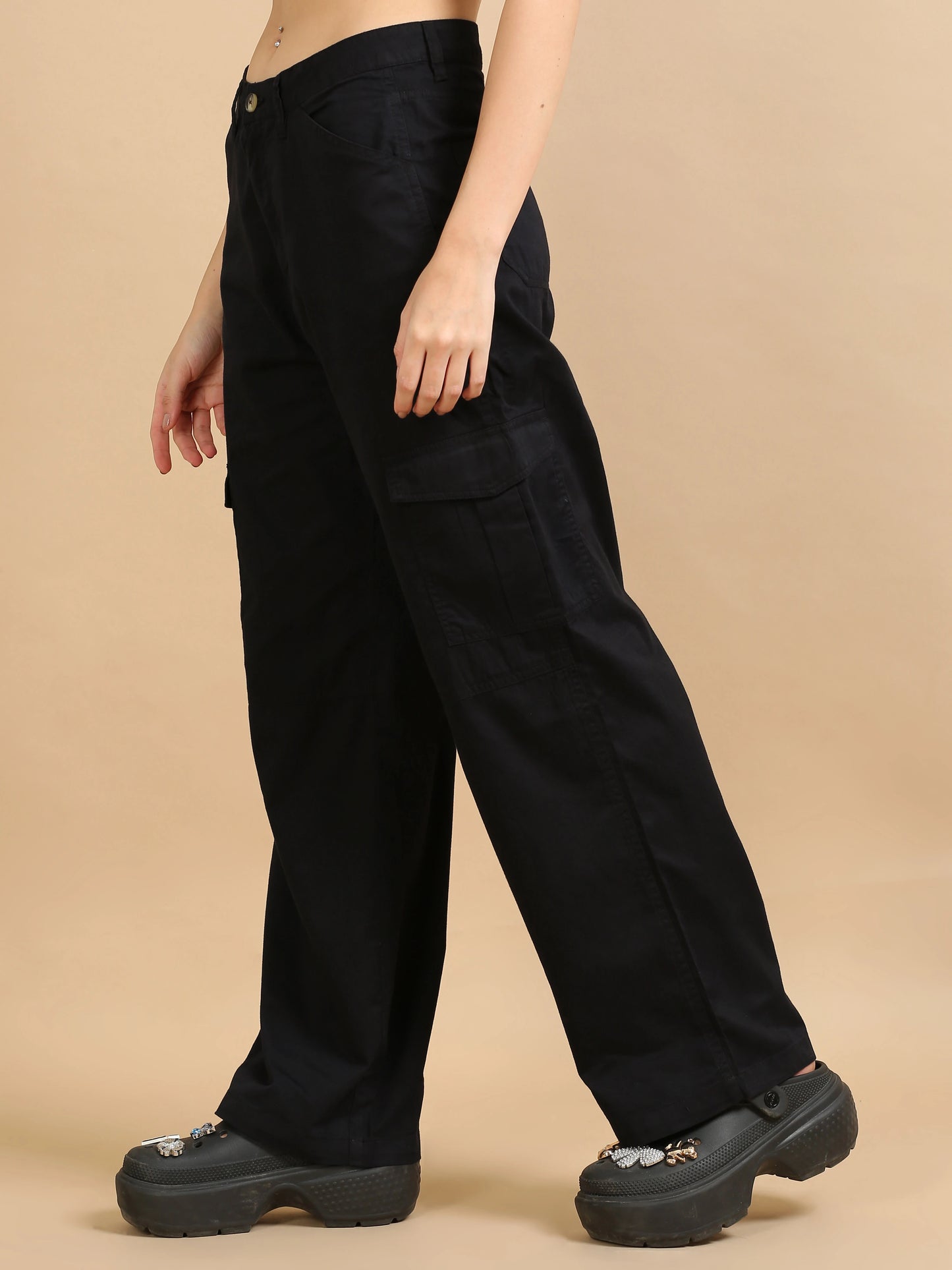 Pure Comfort Cargo Trousers - Black
