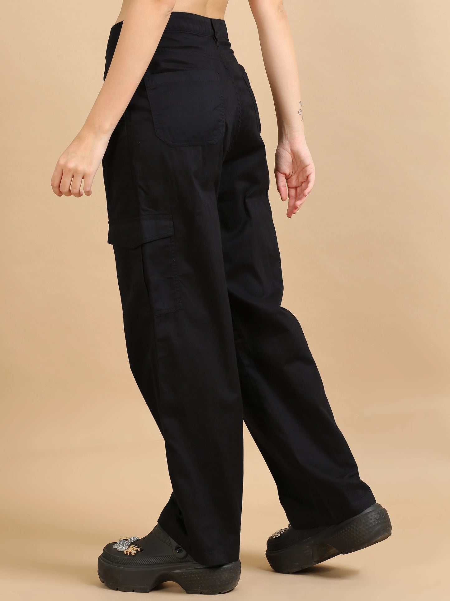 Pure Comfort Cargo Trousers - Black