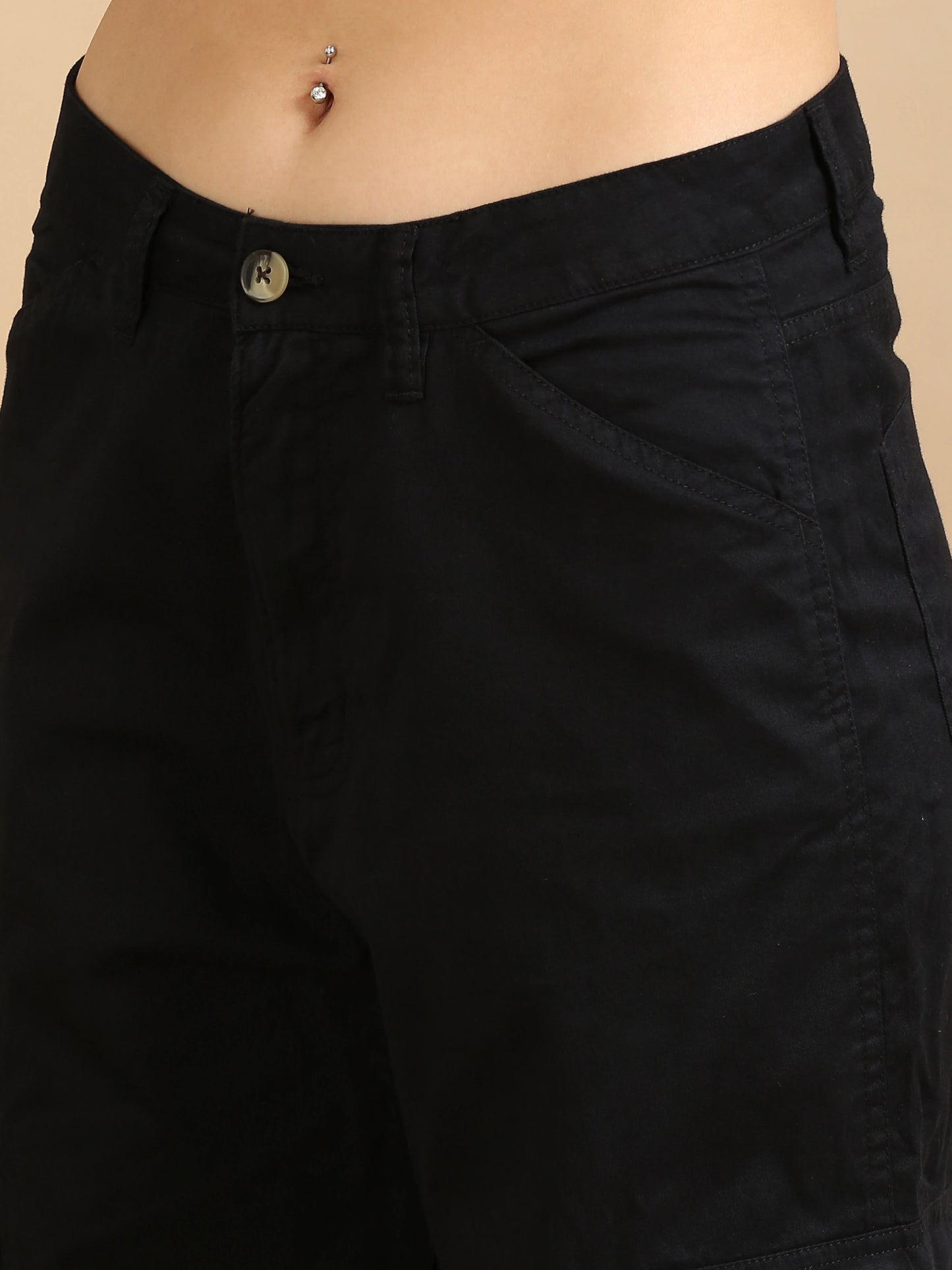 Pure Comfort Cargo Trousers - Black