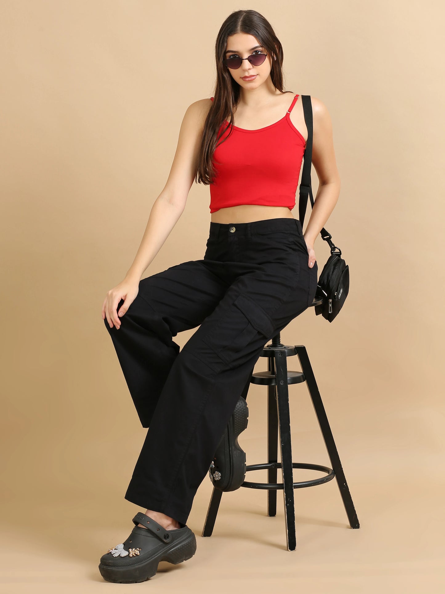 Pure Comfort Cargo Trousers - Black