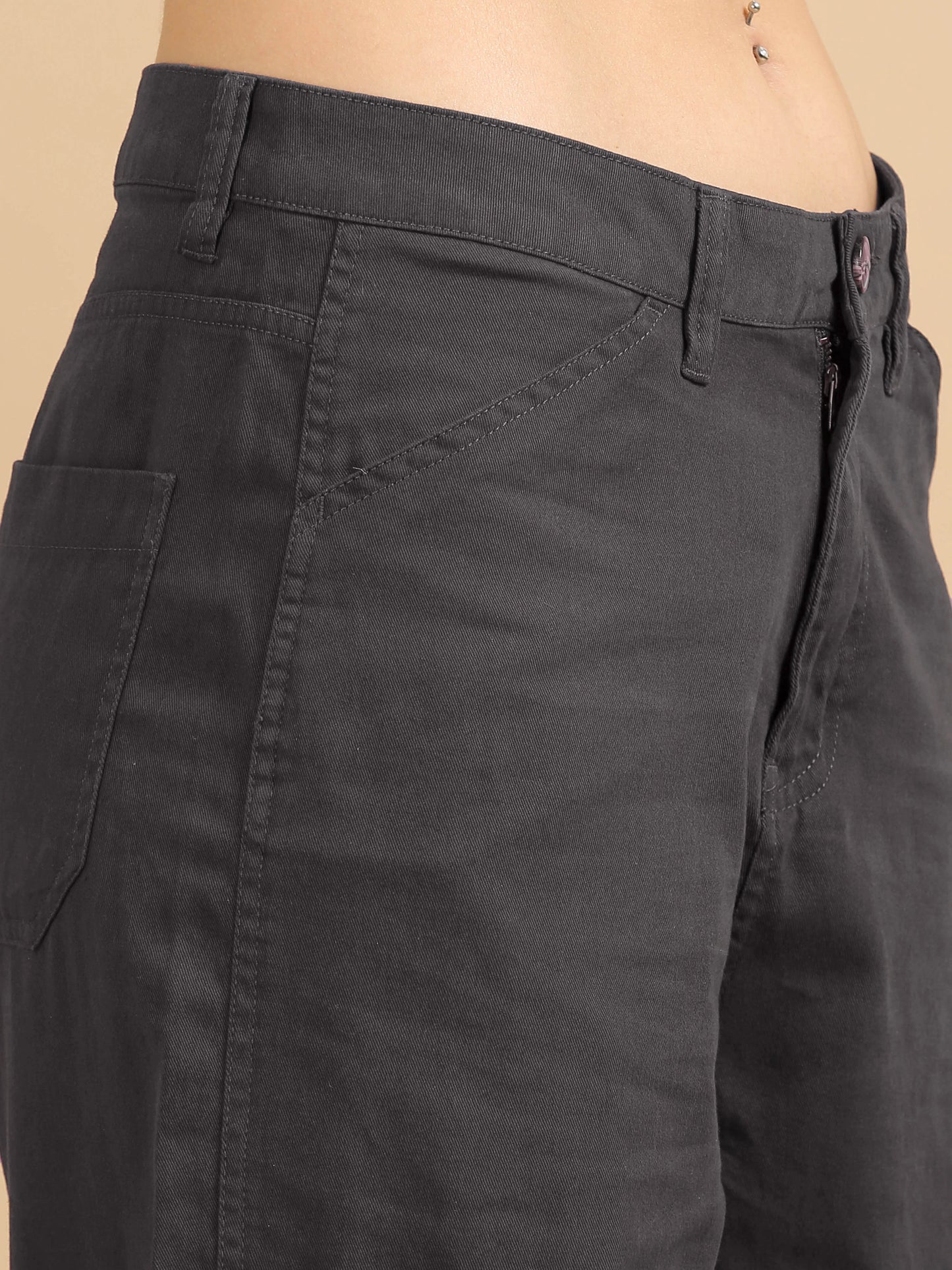 Pure Comfort Cargo Trousers - Dark Grey