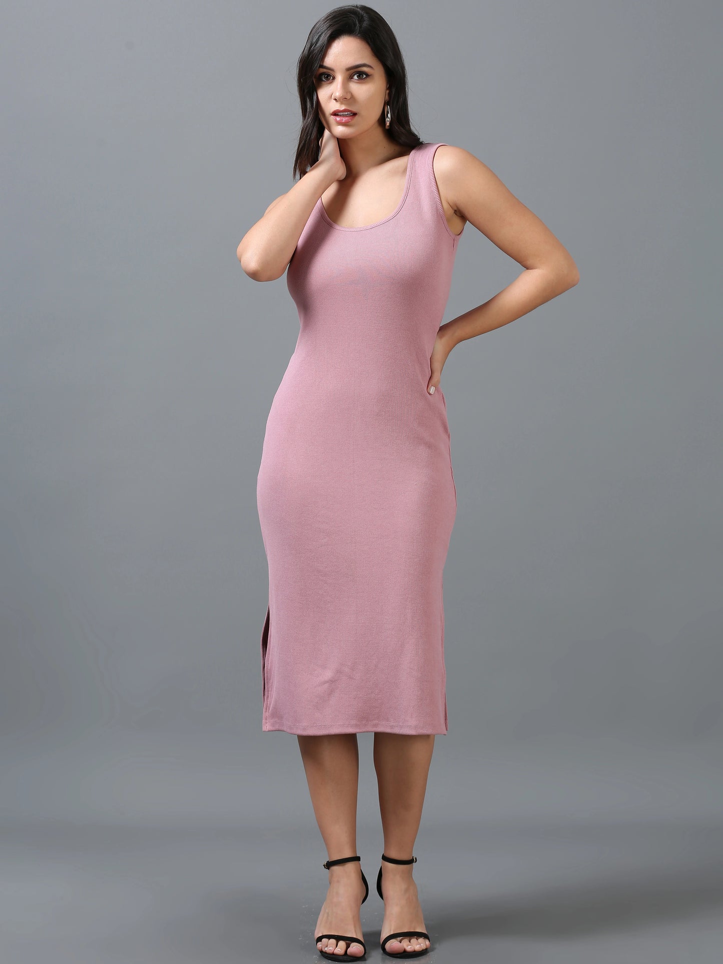 Glam Curve Dress - Rose Pink