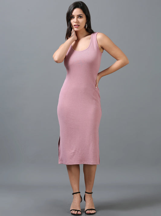 Glam Curve Dress - Rose Pink