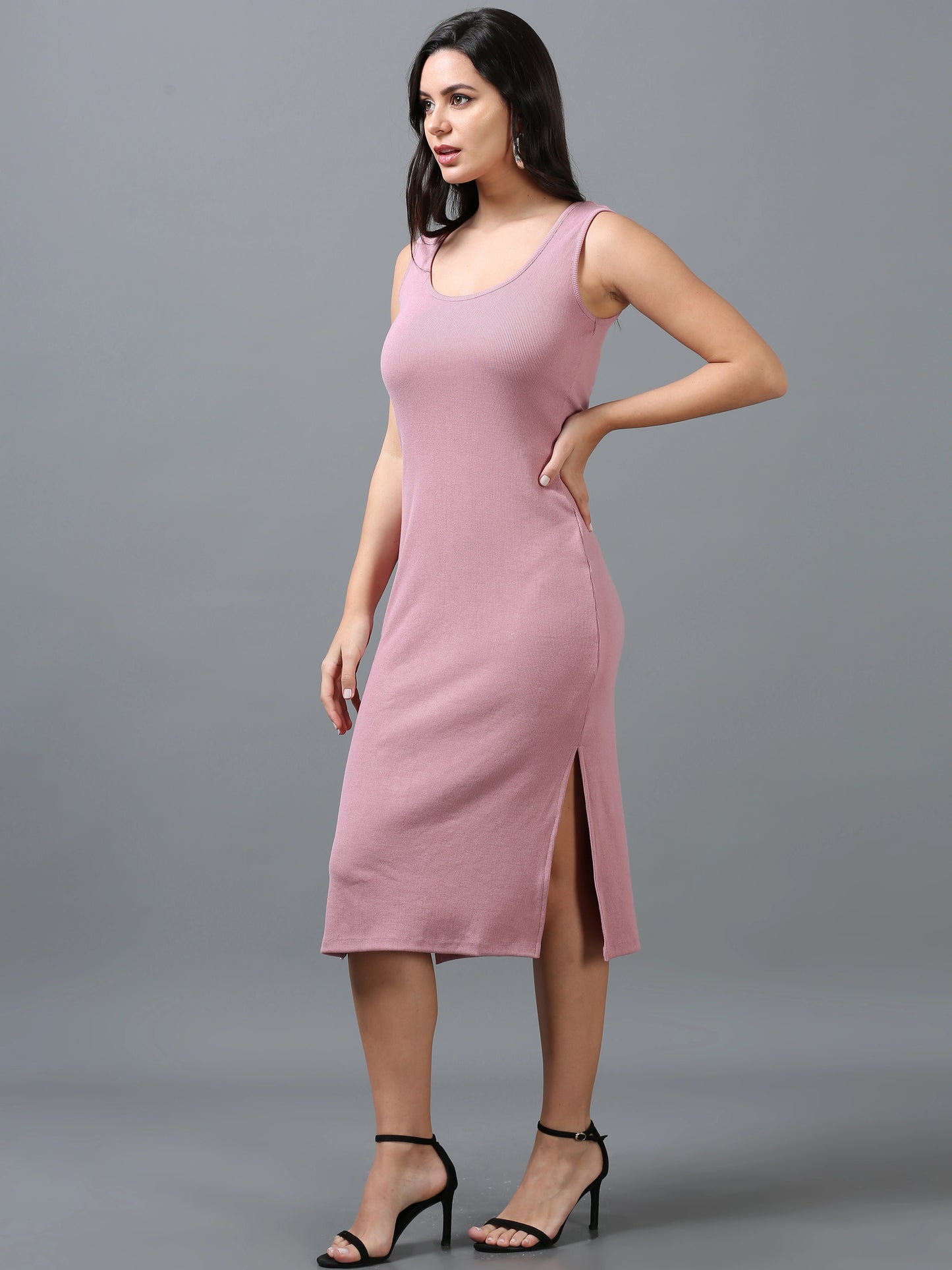 Glam Curve Dress - Rose Pink