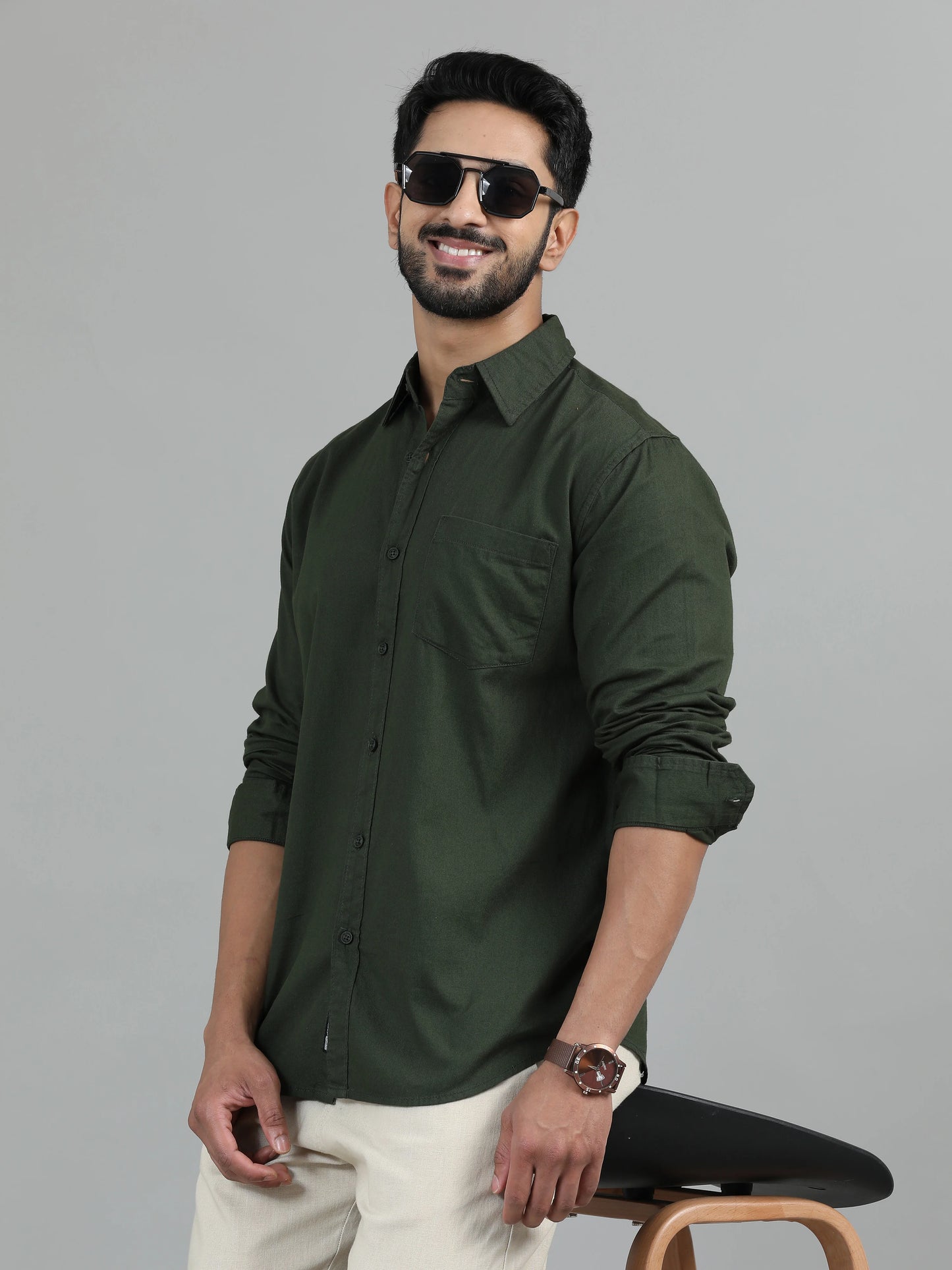 Urban Classic Textured Shirt - Olive