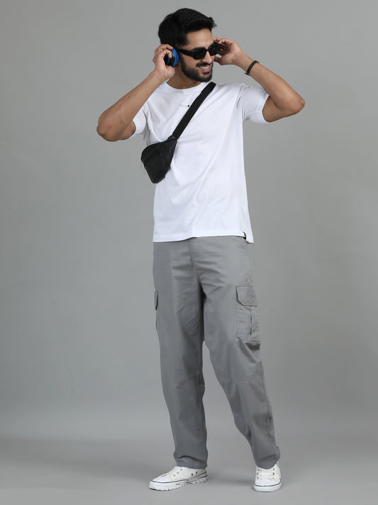 Freedom Fit Cargo Trousers - Light Grey