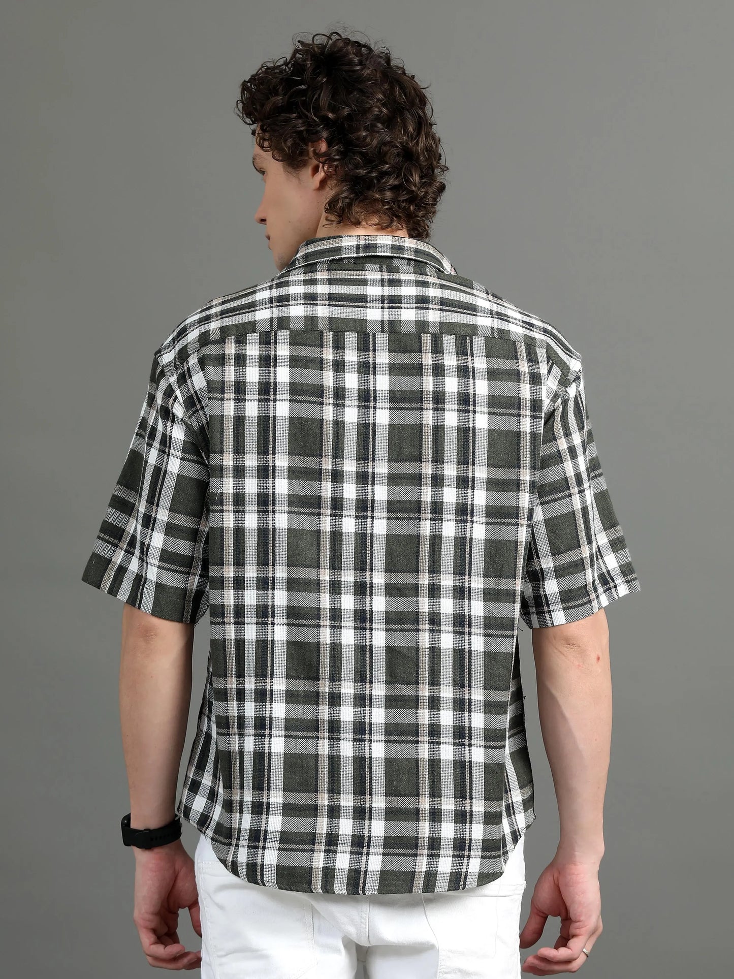 Resort Luxe Oversize Shirt - Grey and Olive