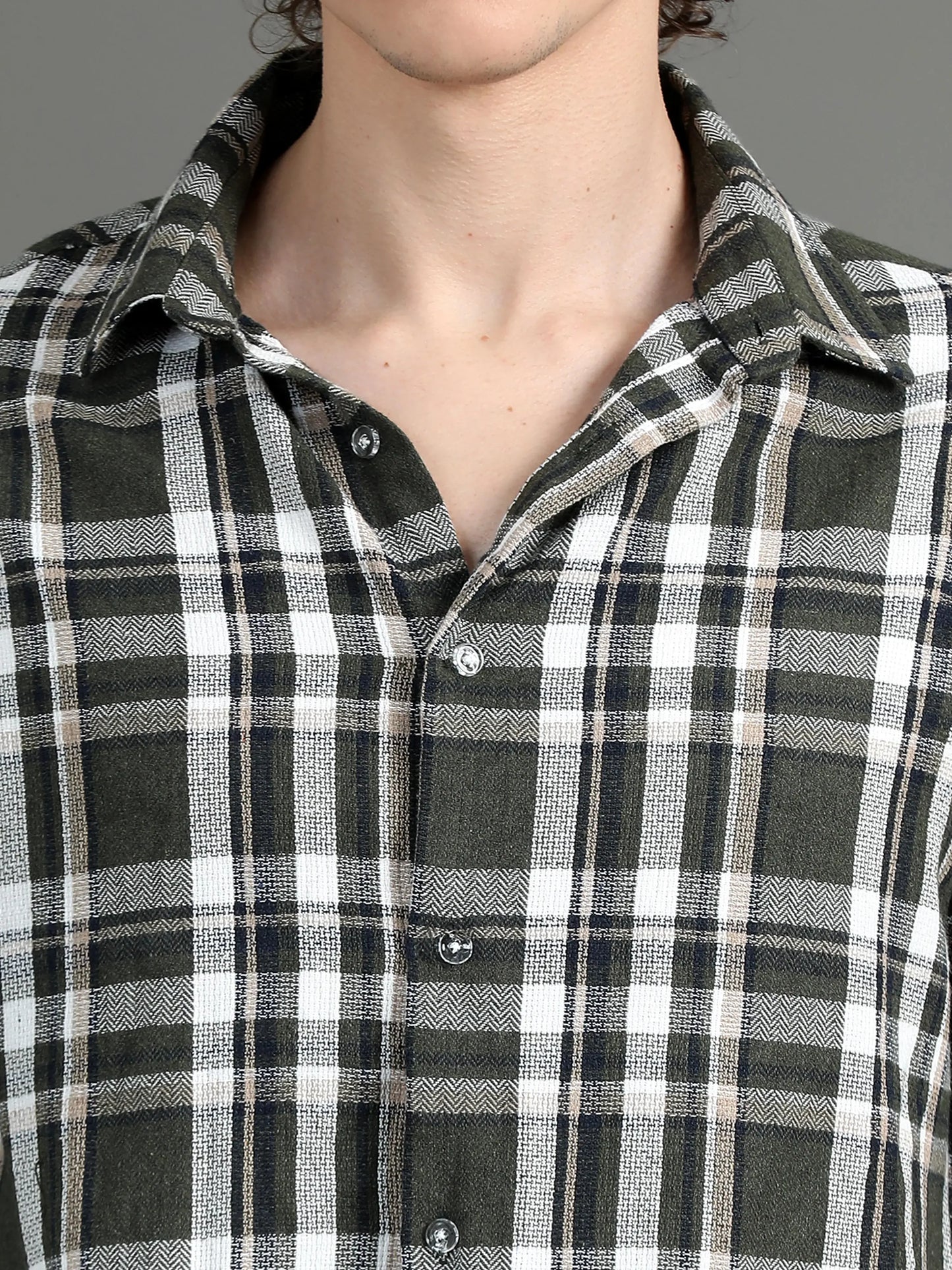 Resort Luxe Oversize Shirt - Grey and Olive