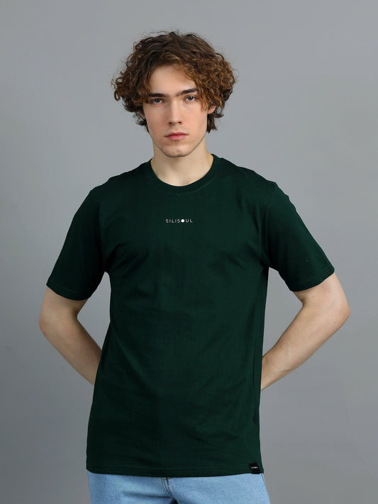 Men Solid Regular Fit T-Shirt - Dark Olive