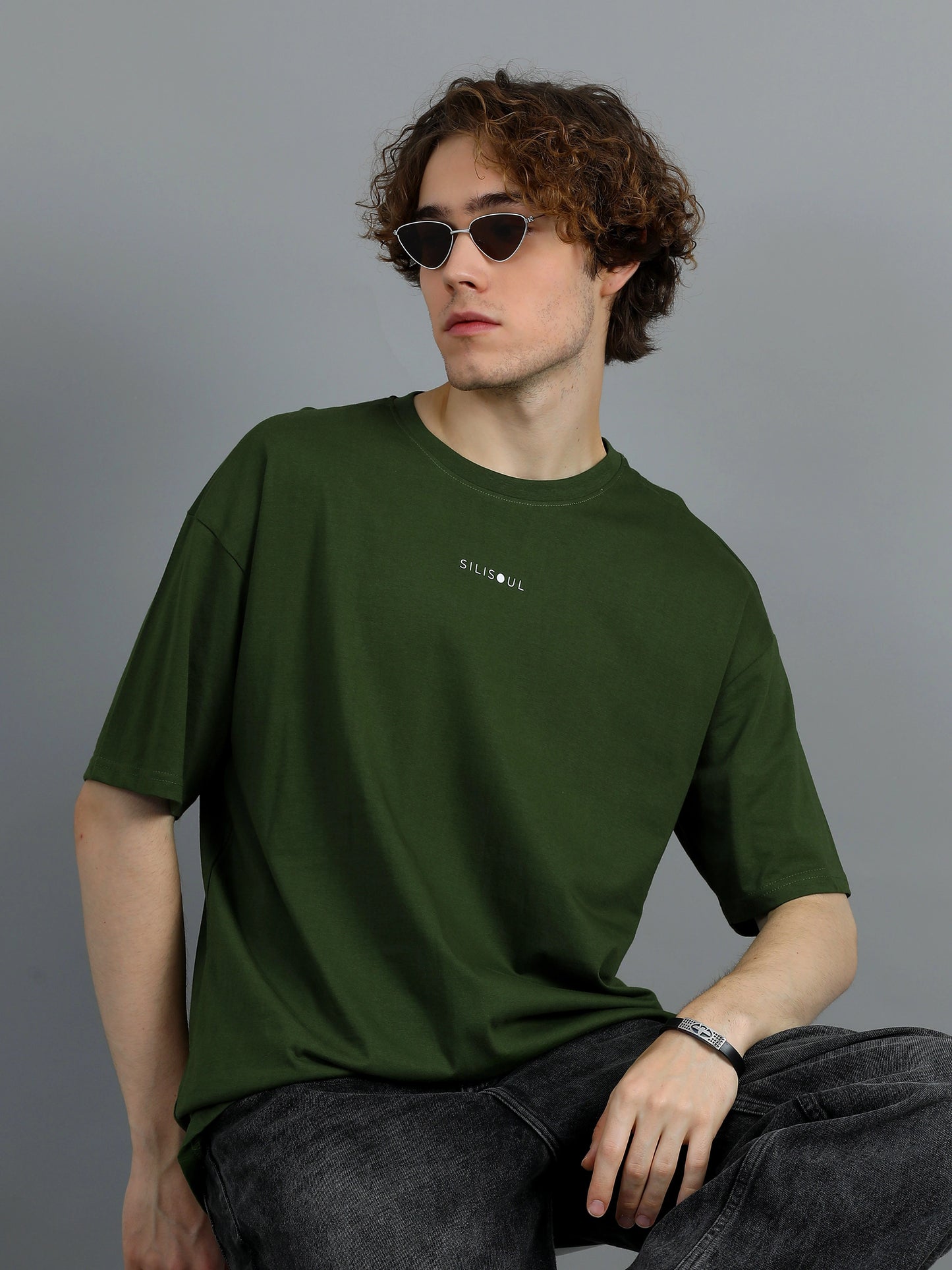 Core Logo Oversized Tee - Dark Green