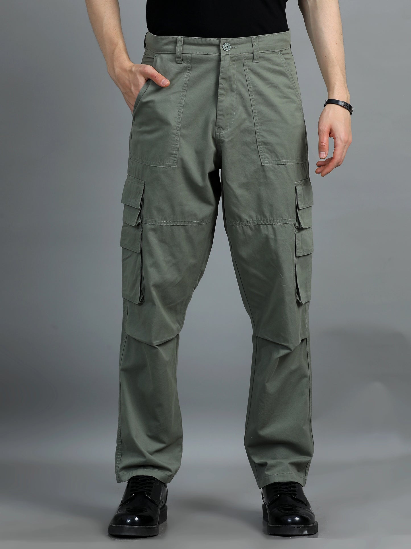 Cool Comfort Cargo Trousers - Moss Green