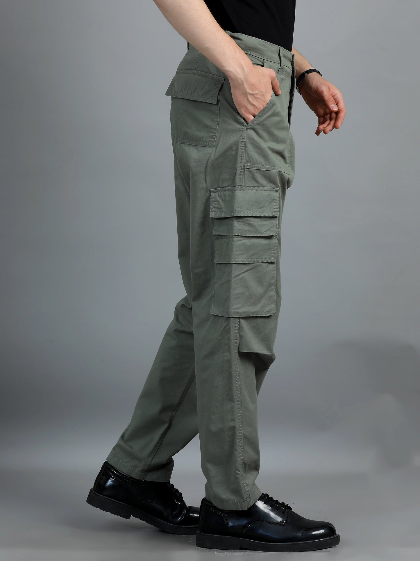 Cool Comfort Cargo Trousers - Moss Green