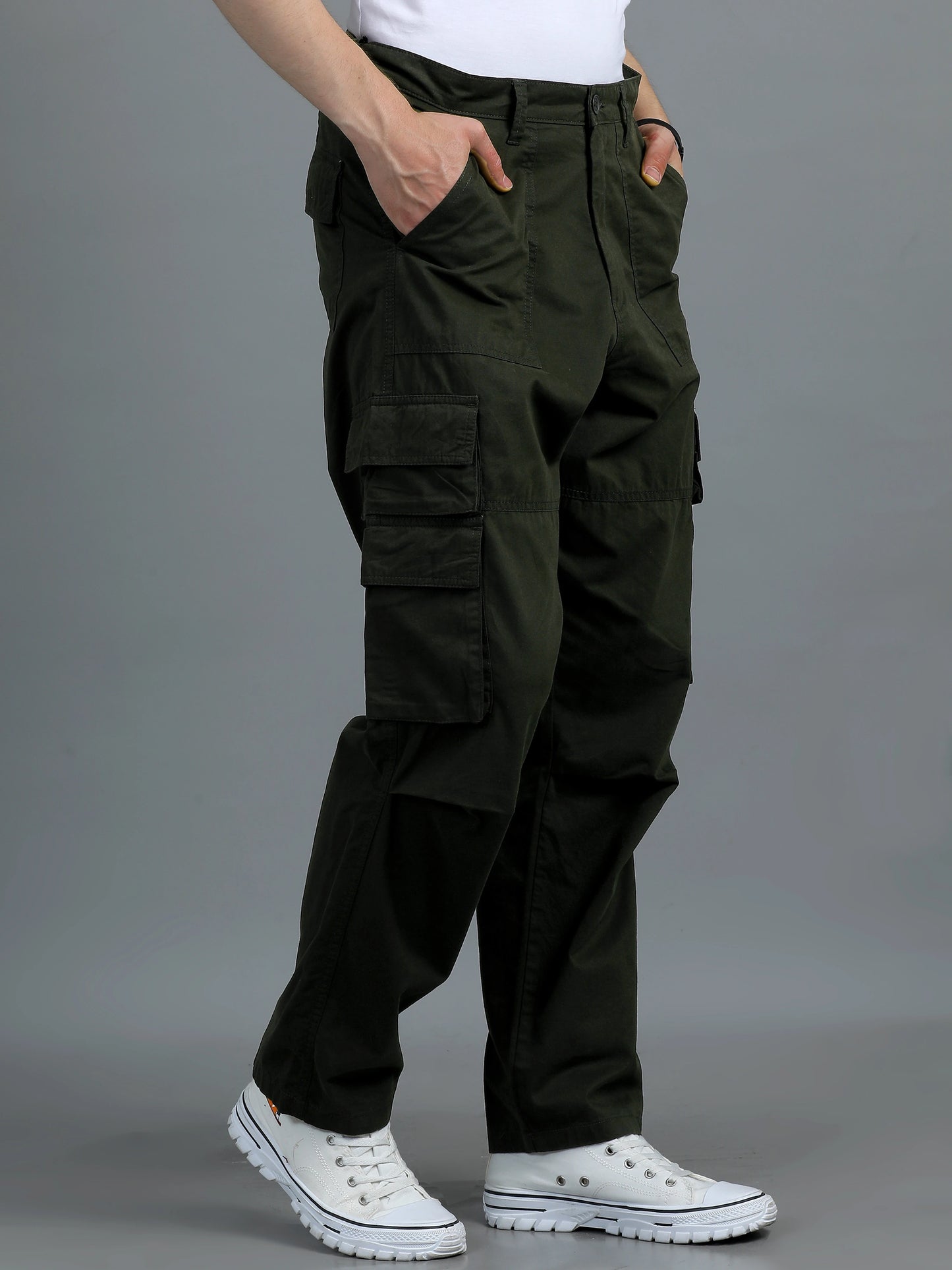 Cool Comfort Cargo Trousers - Dark Olive