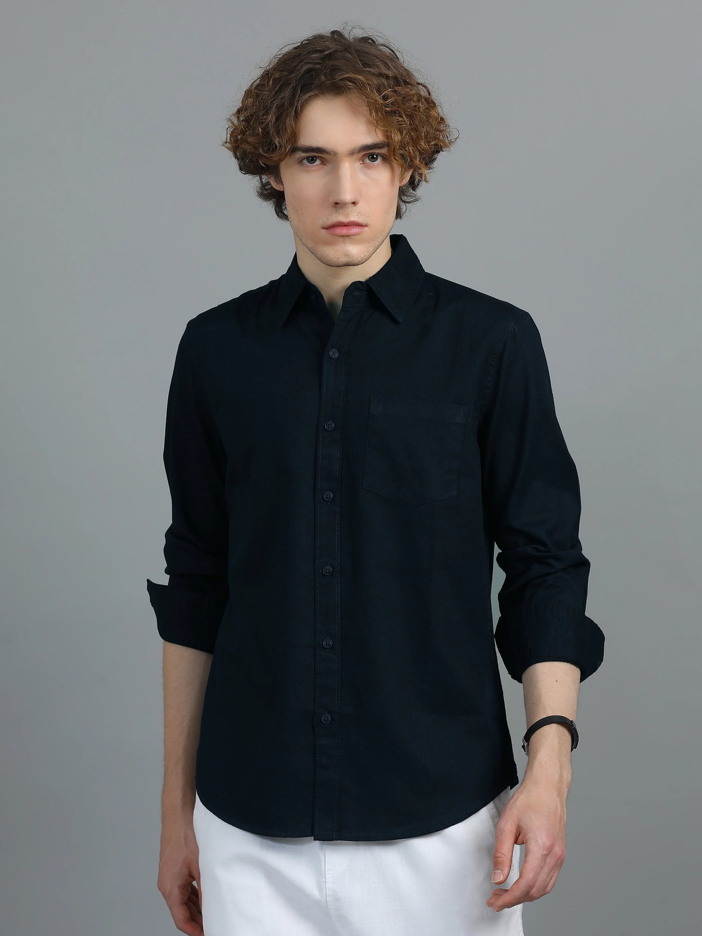Urban Classic Textured Shirt - Dark Blue