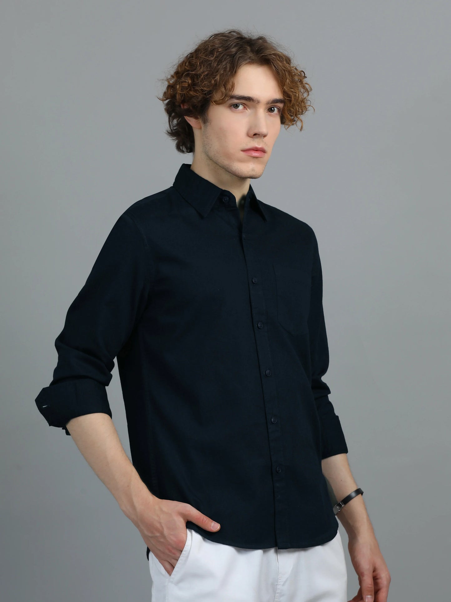 Urban Classic Textured Shirt - Dark Blue