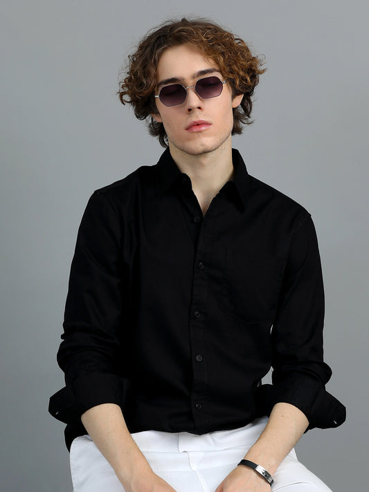 Urban Classic Textured Shirt - Jet Black