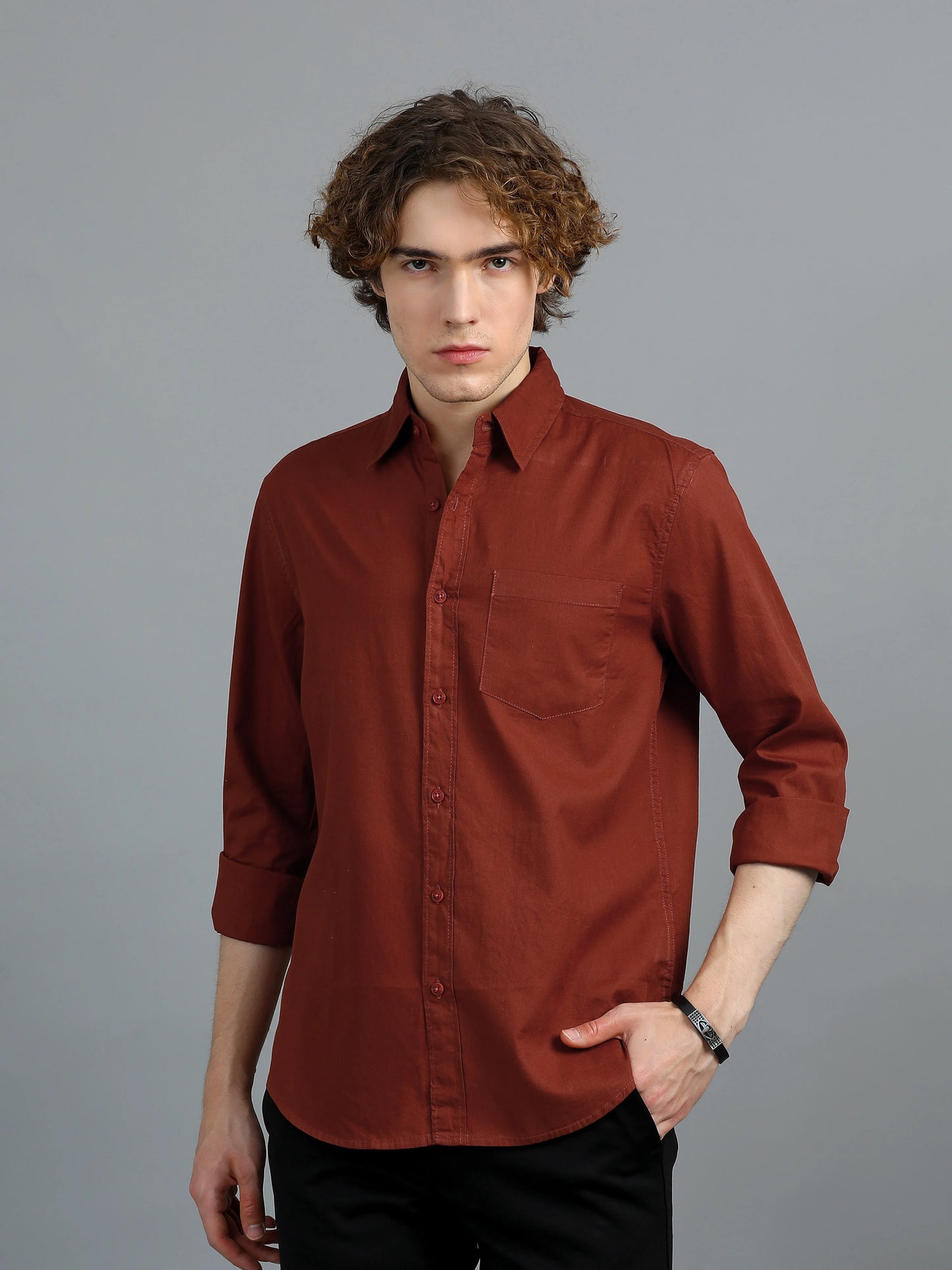 Urban Classic Textured Shirt - Rust