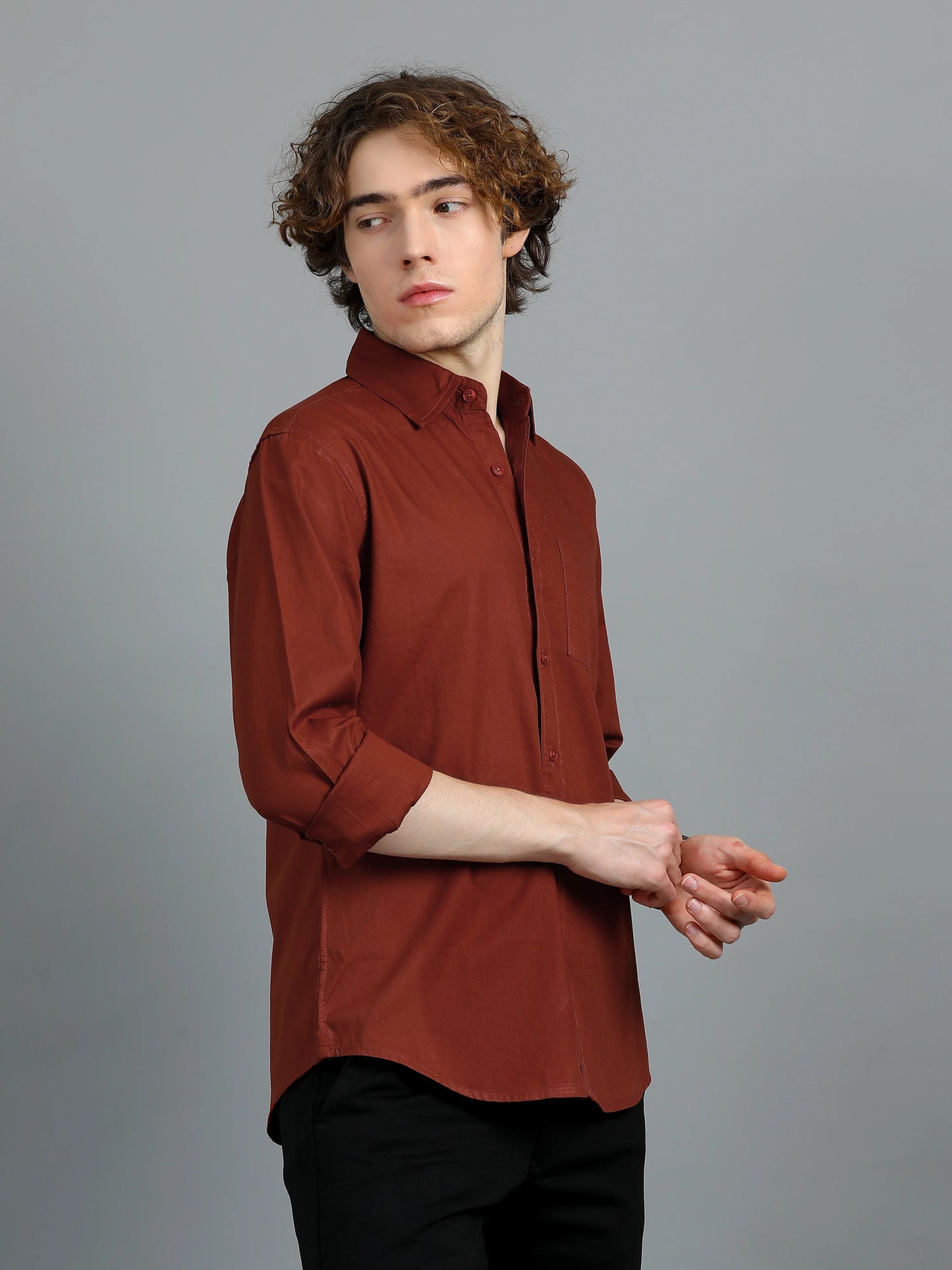 Urban Classic Textured Shirt - Rust