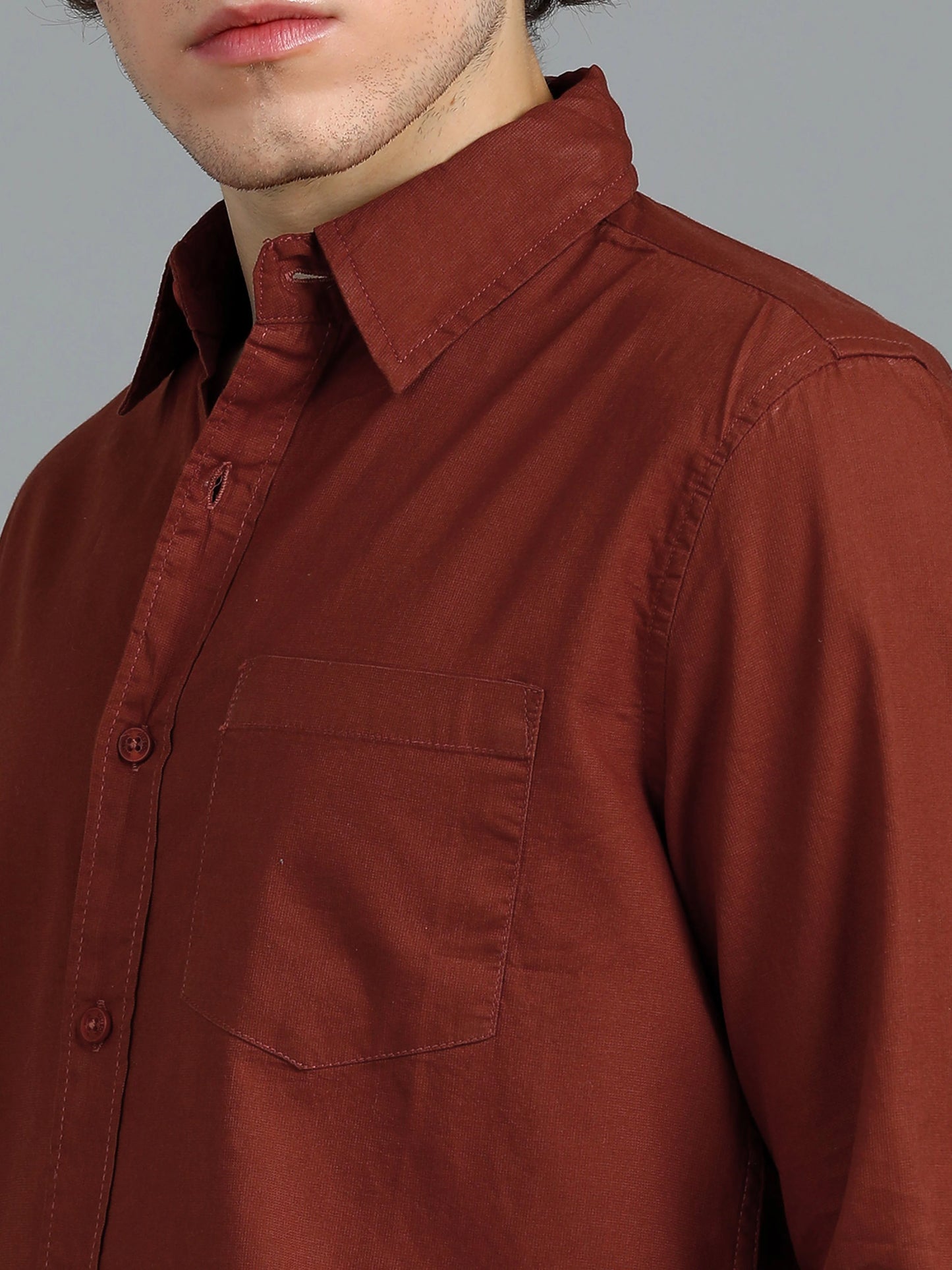 Urban Classic Textured Shirt - Rust
