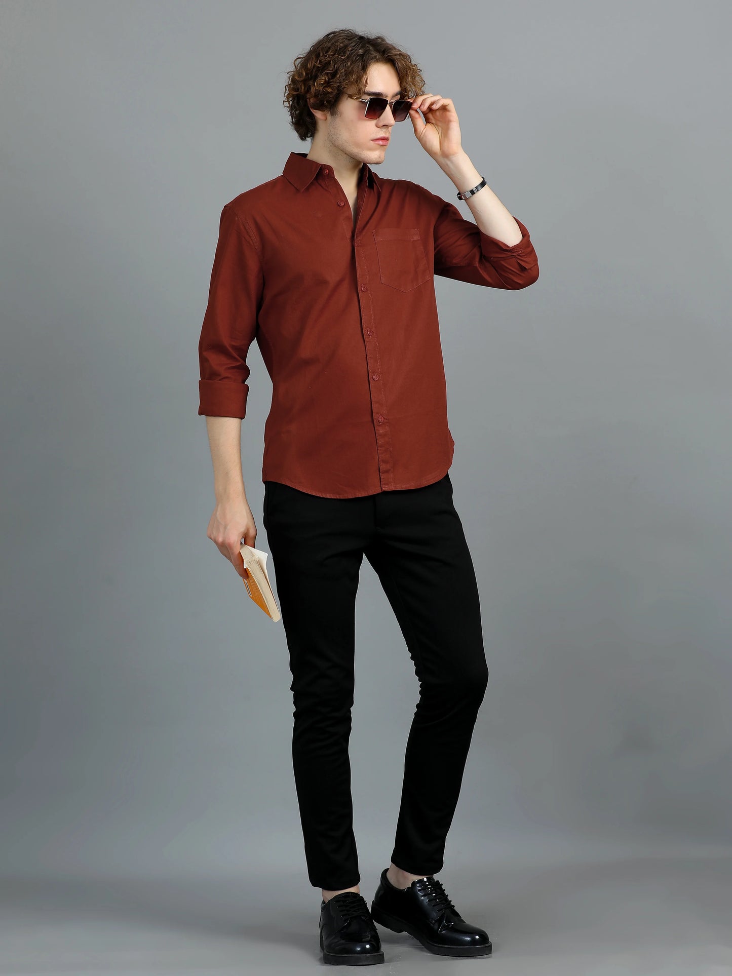 Urban Classic Textured Shirt - Rust
