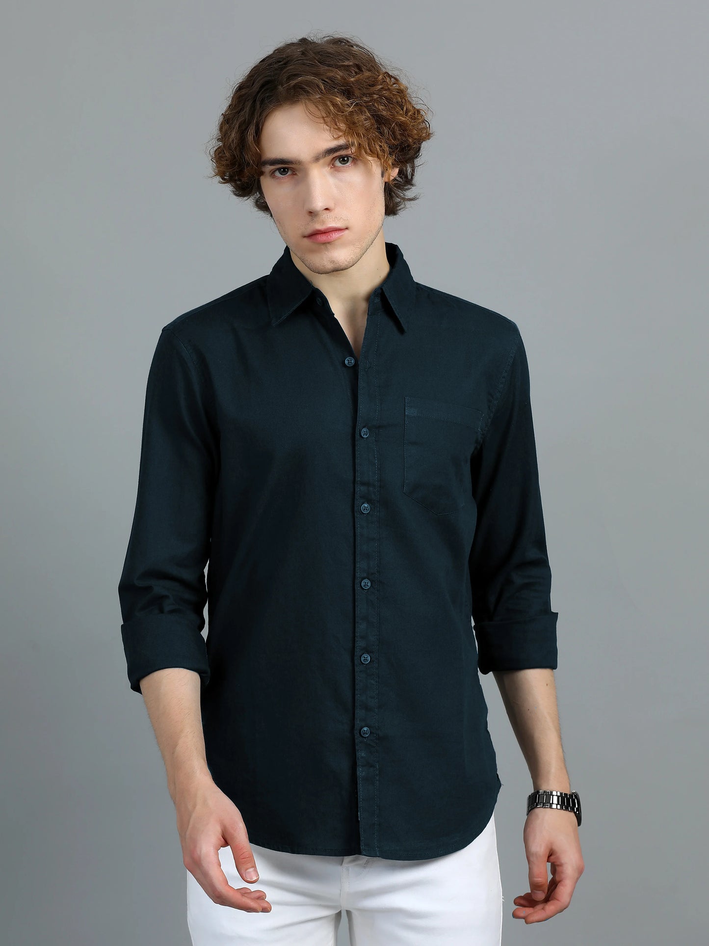 Urban Classic Textured Shirt - Navy Blue