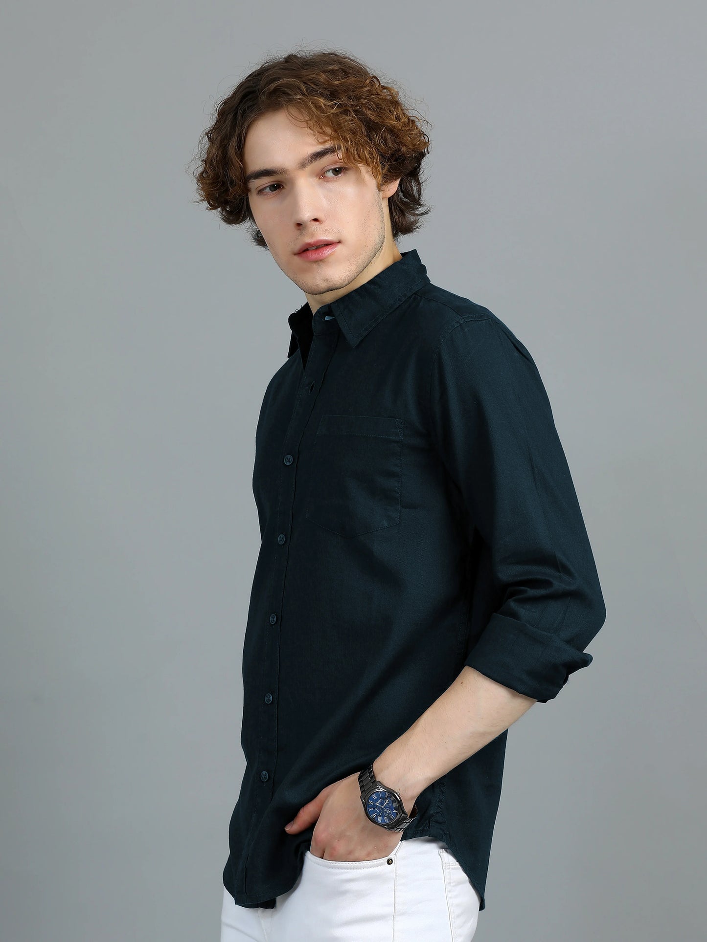 Urban Classic Textured Shirt - Navy Blue