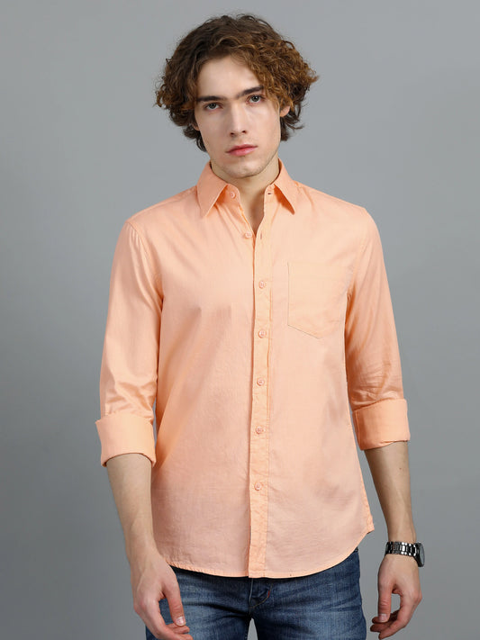 Urban Classic Textured Shirt - Peach