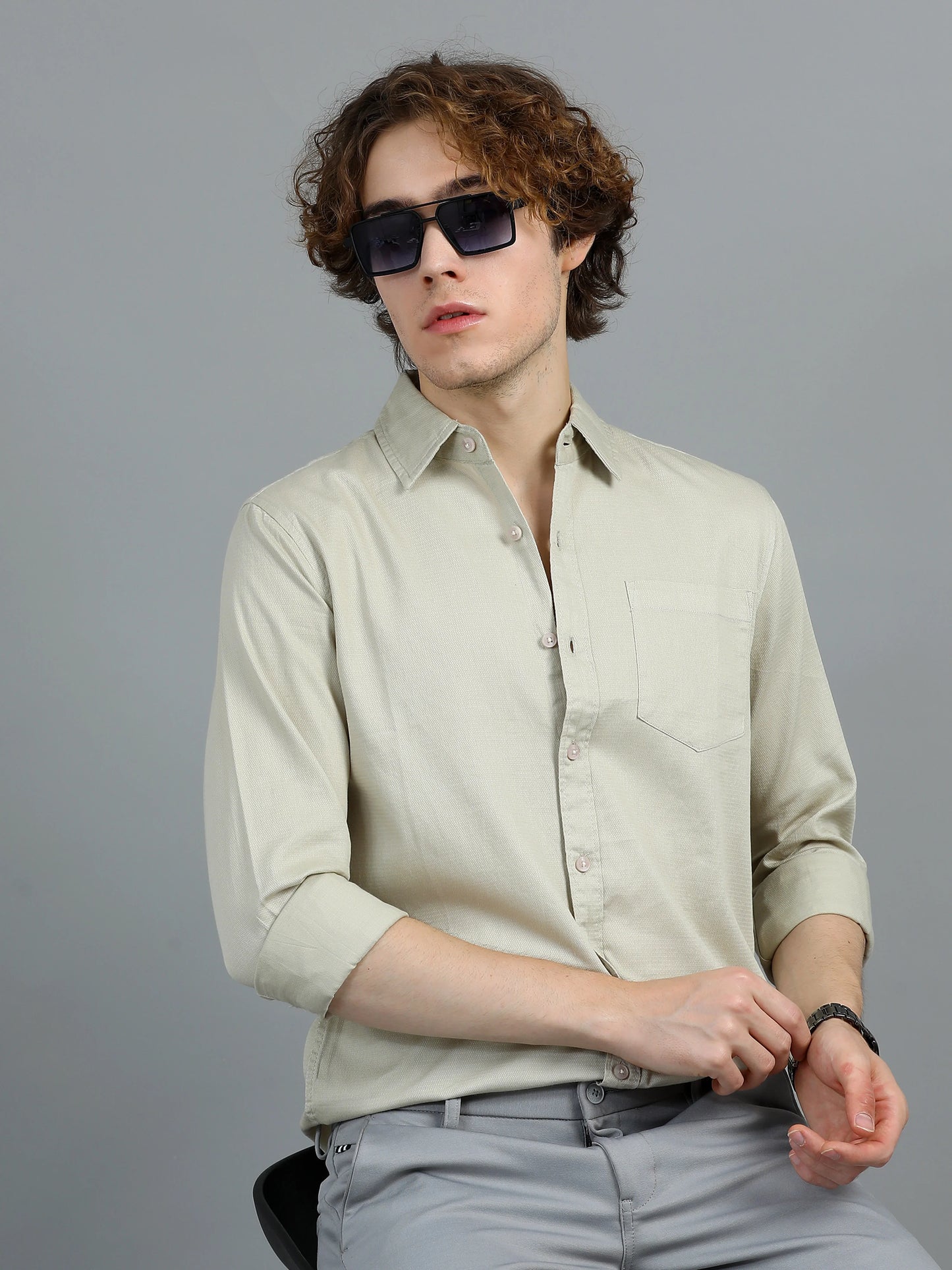 Urban Classic Textured Shirt - Cream